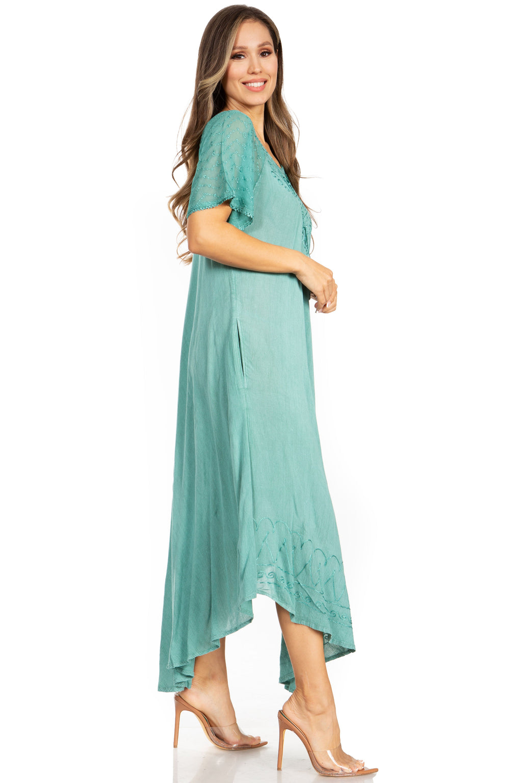 Egan Embroidered Caftan Dress & Cover-Up