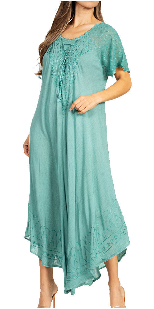 Egan Embroidered Caftan Dress & Cover-Up