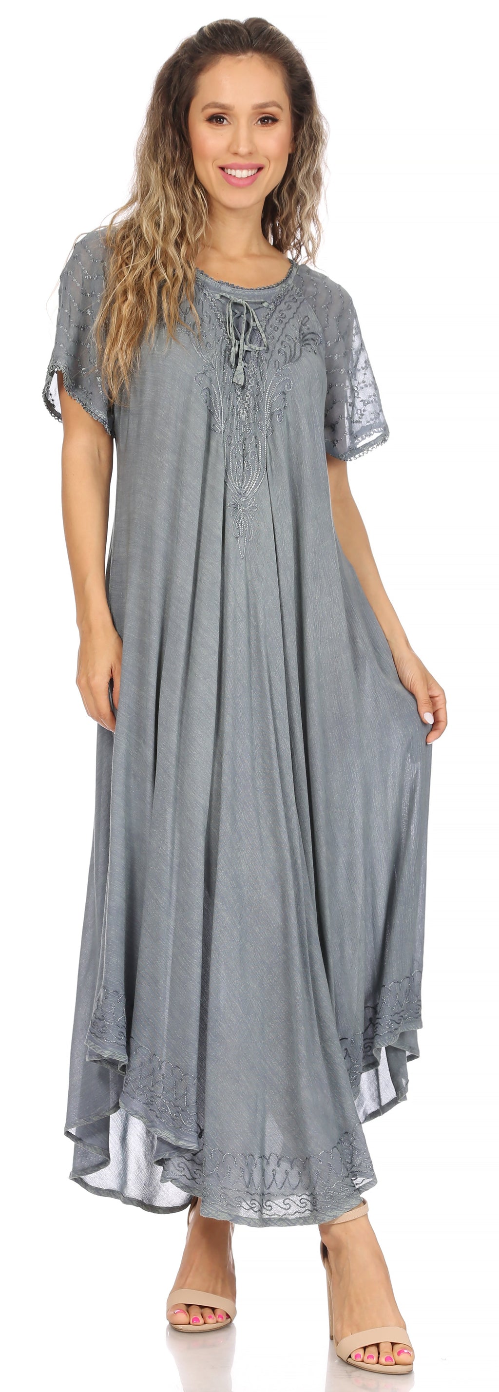 Egan Embroidered Caftan Dress & Cover-Up
