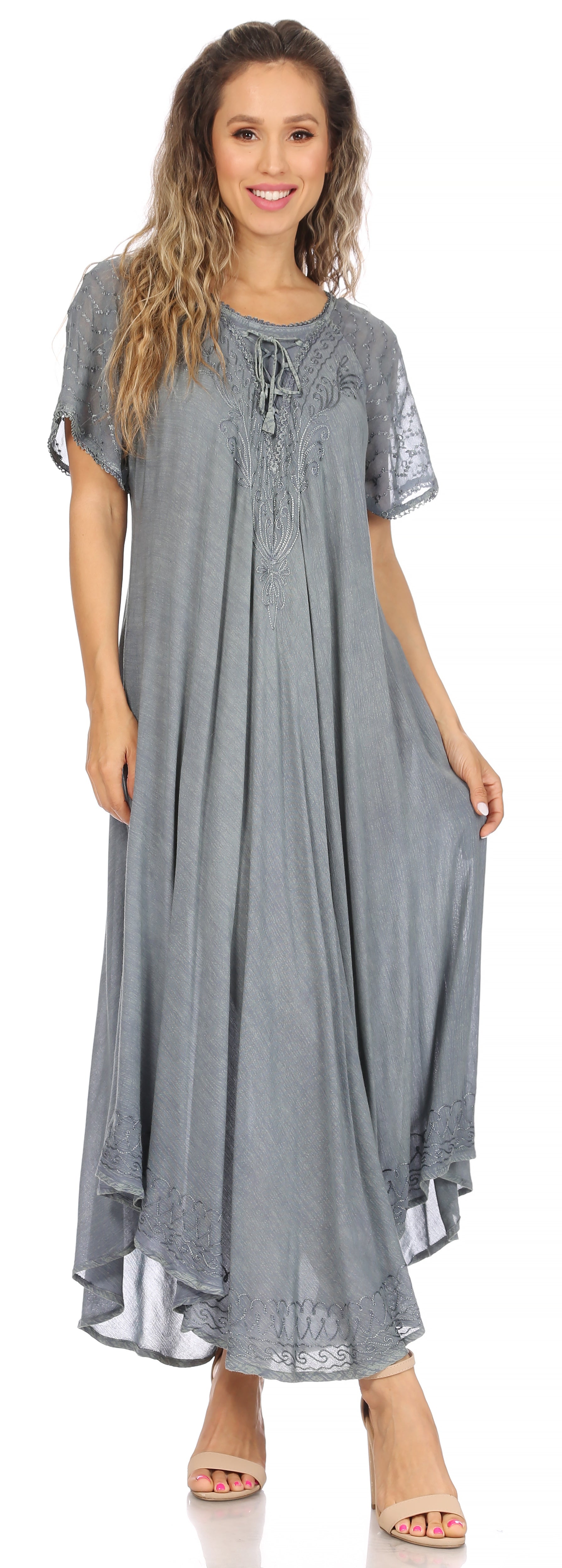 Egan Embroidered Caftan Dress & Cover-Up