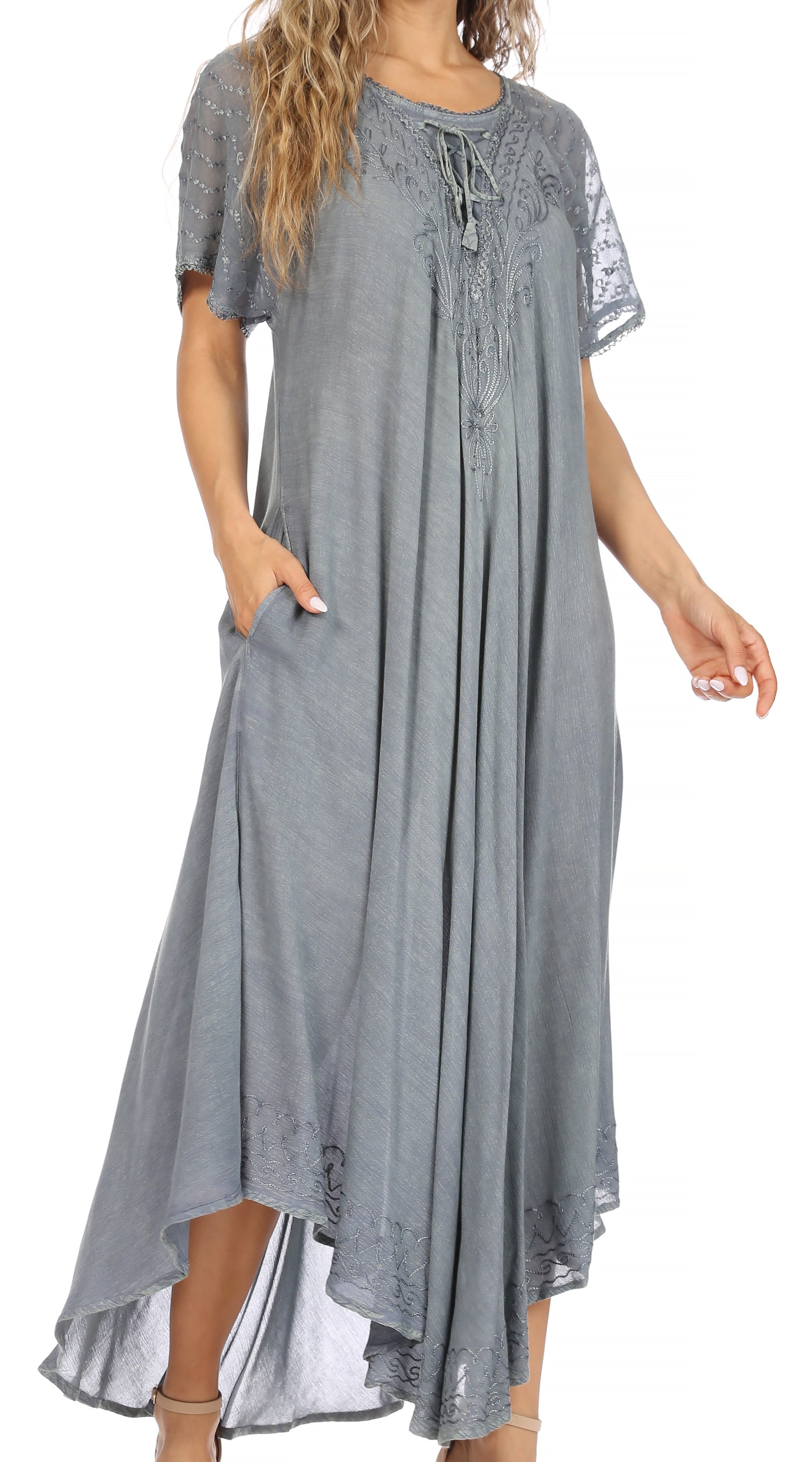Egan Embroidered Caftan Dress & Cover-Up