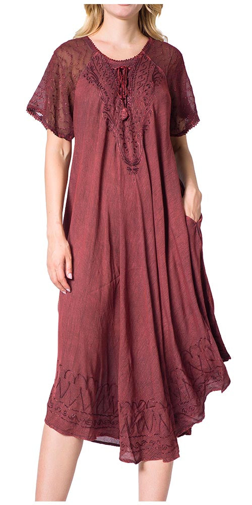 Egan Embroidered Caftan Dress & Cover-Up