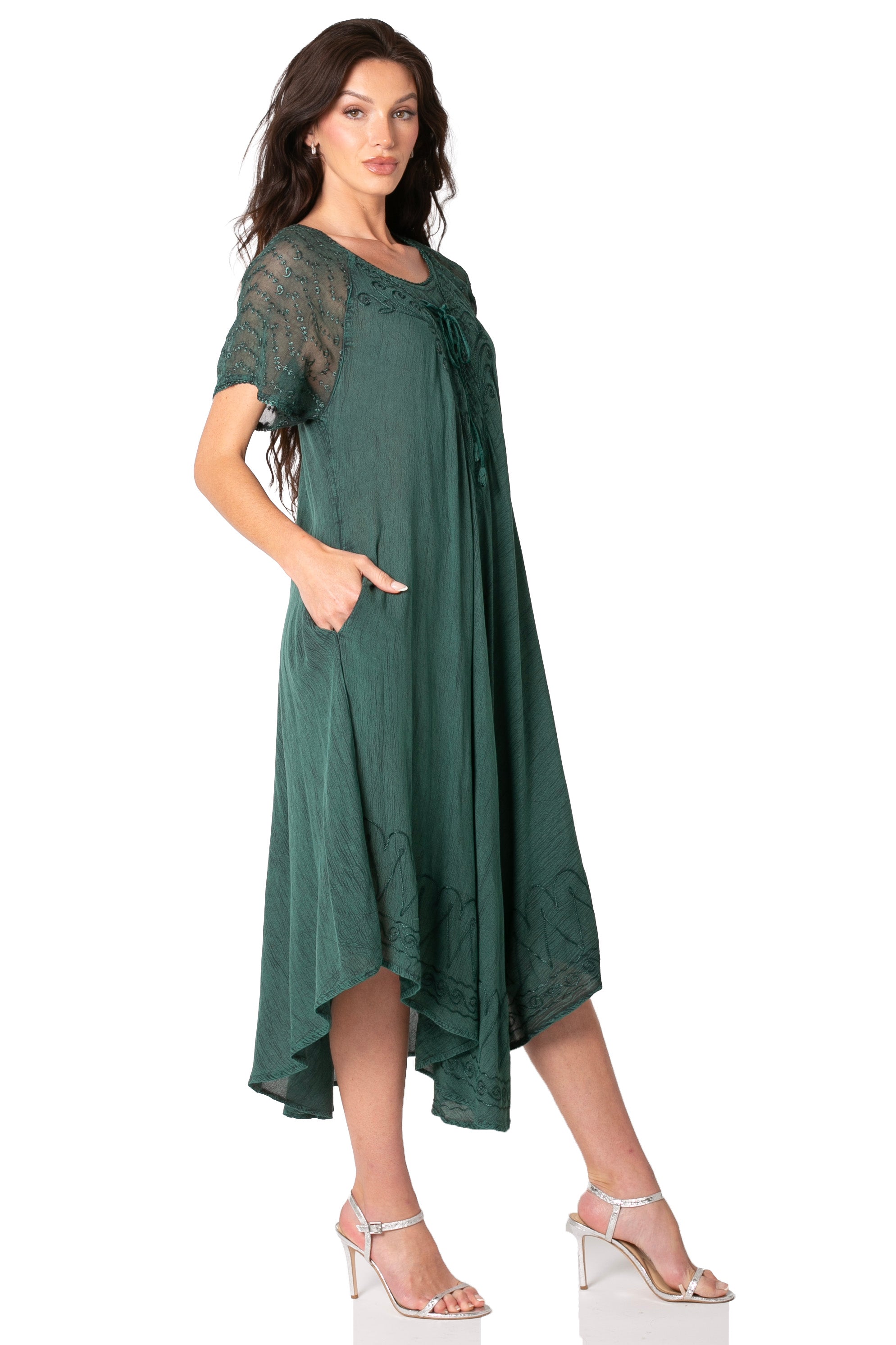 Egan Embroidered Caftan Dress & Cover-Up