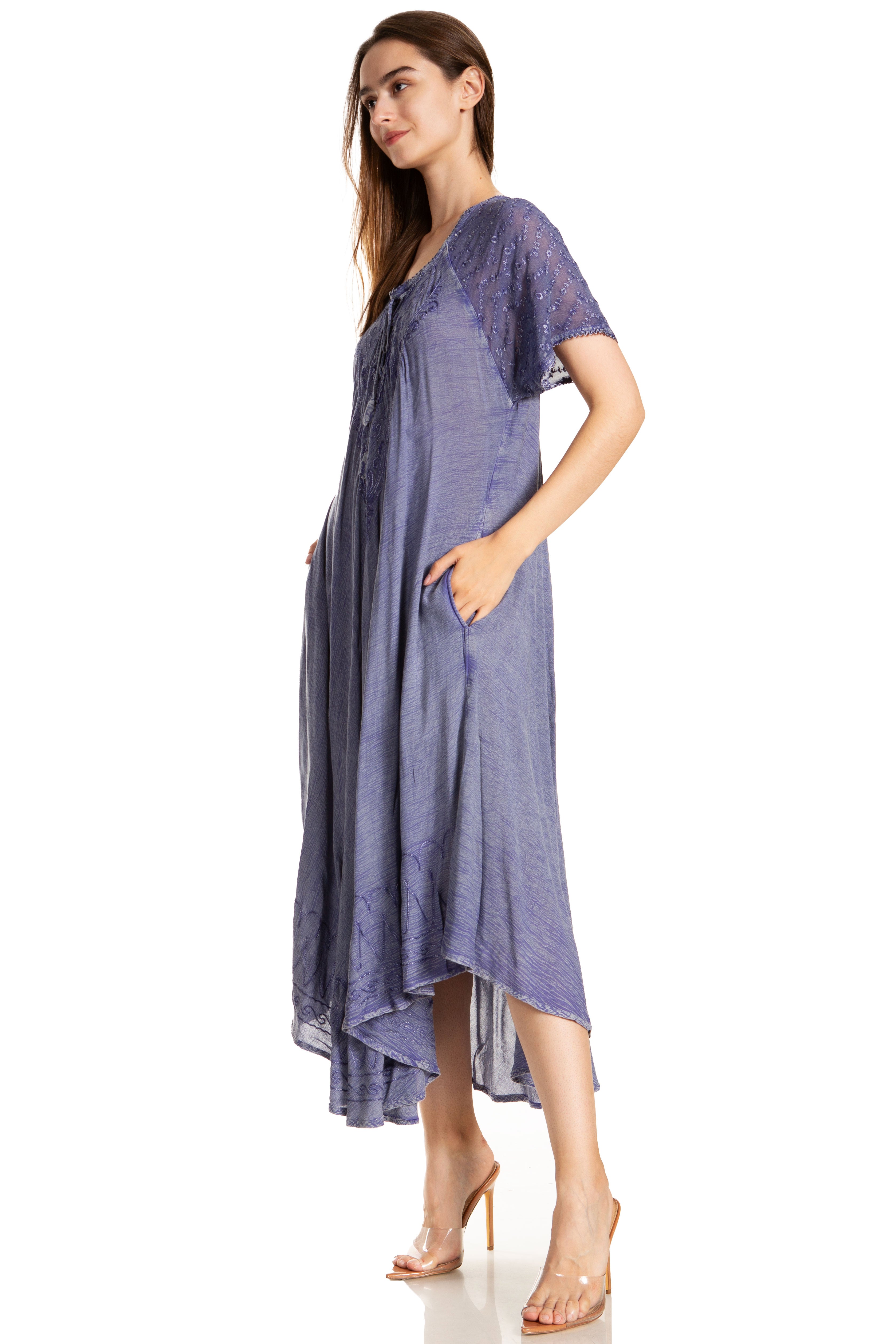 Egan Embroidered Caftan Dress & Cover-Up