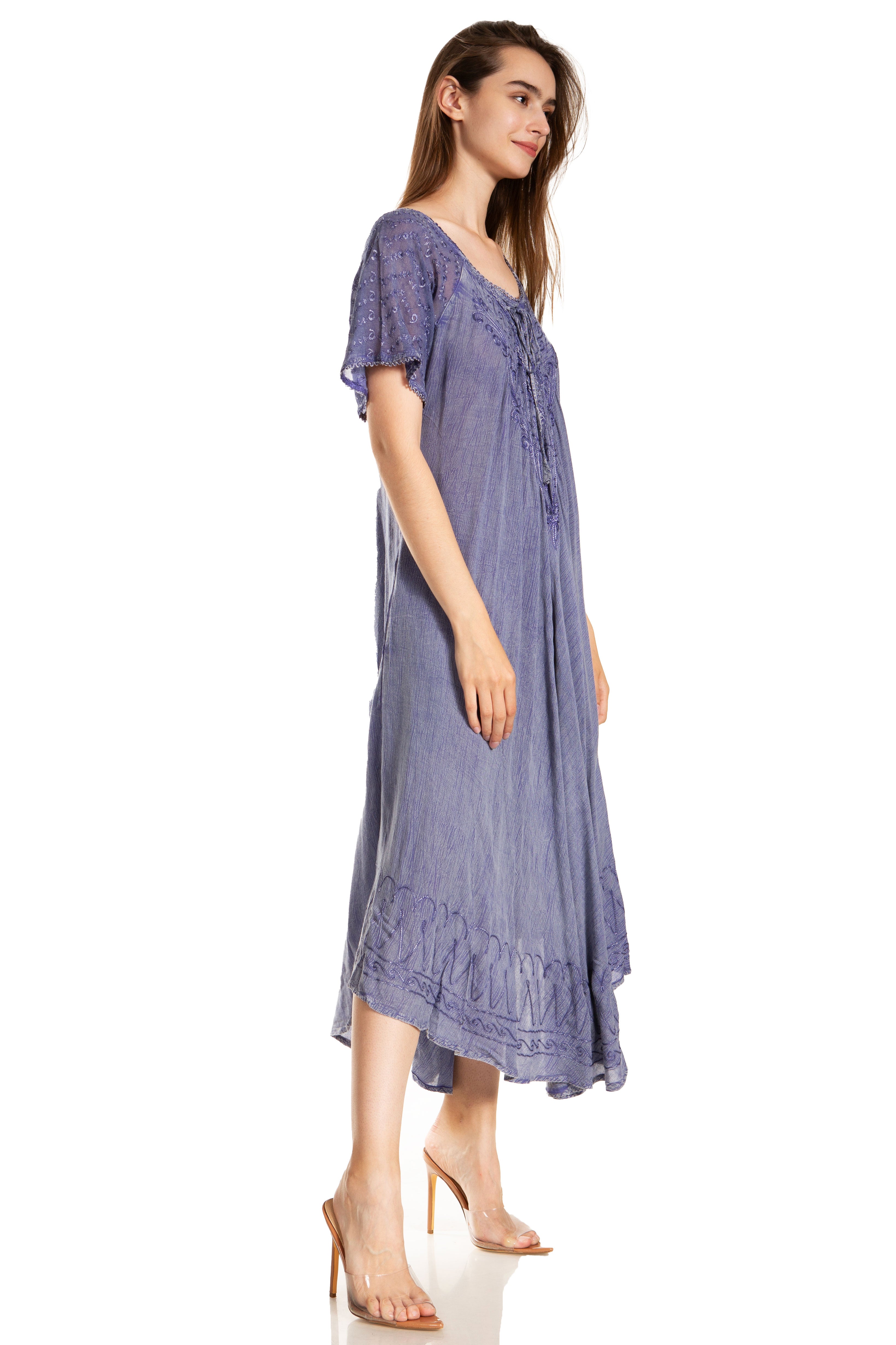 Egan Embroidered Caftan Dress & Cover-Up