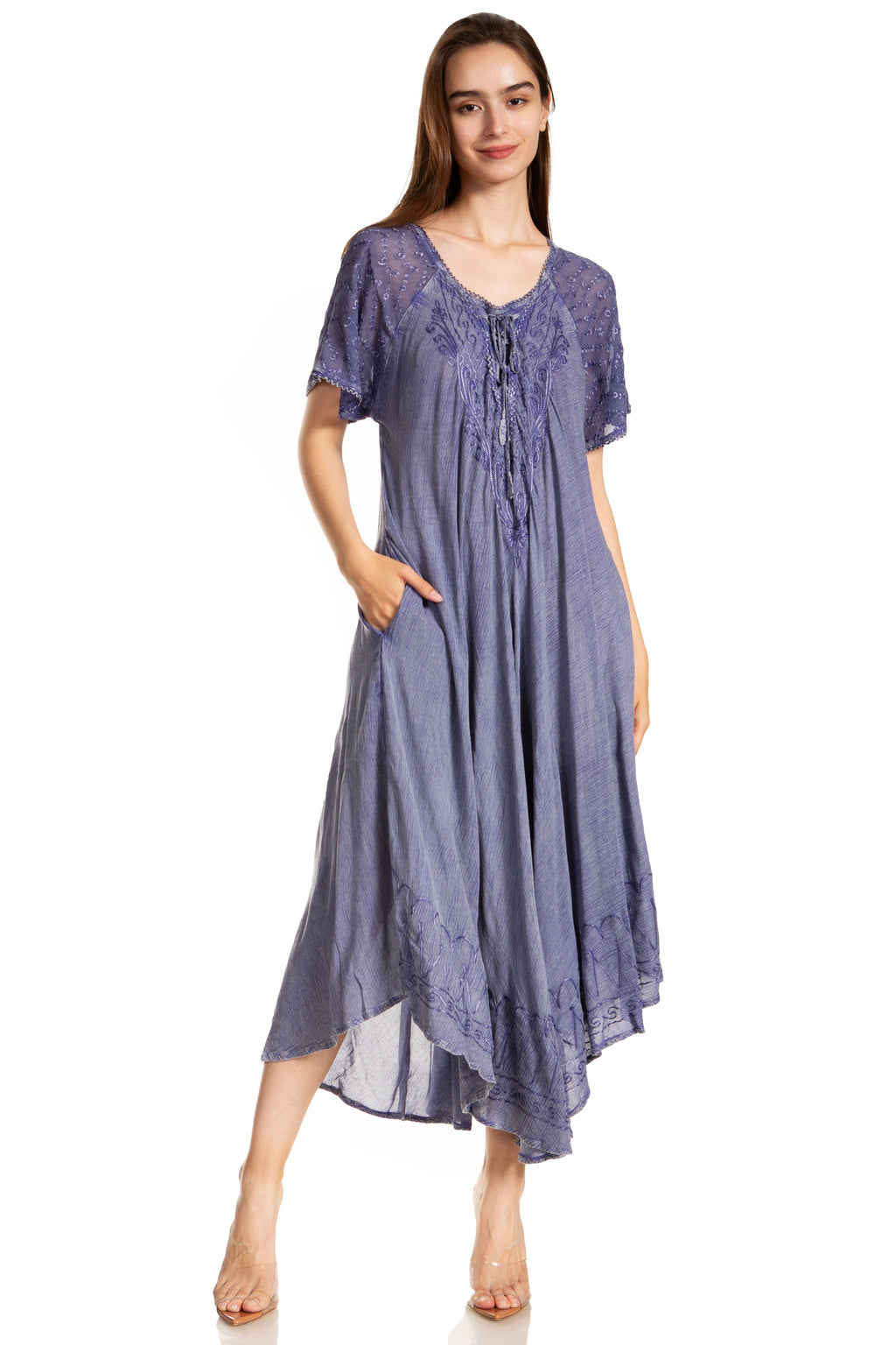 Egan Embroidered Caftan Dress & Cover-Up