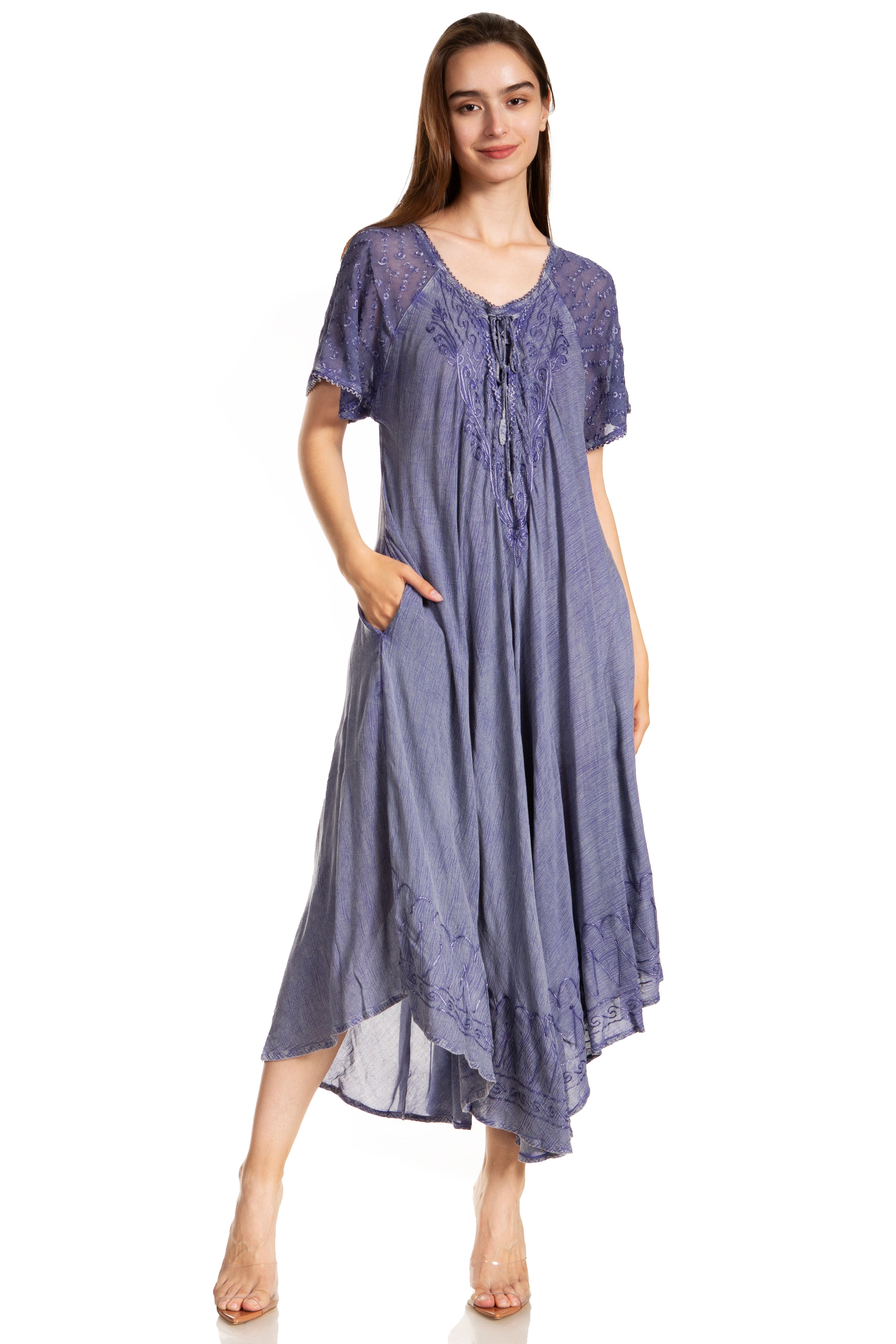 Egan Embroidered Caftan Dress & Cover-Up