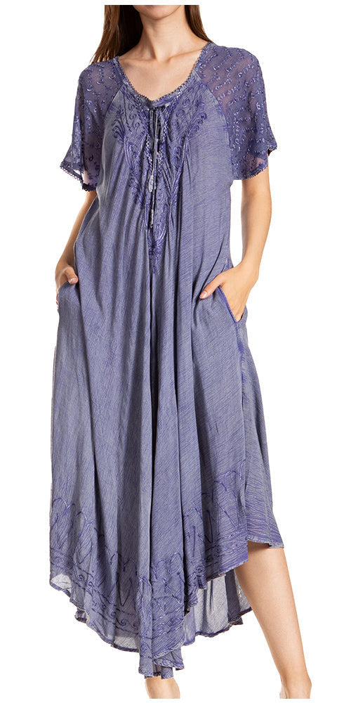 Egan Embroidered Caftan Dress & Cover-Up
