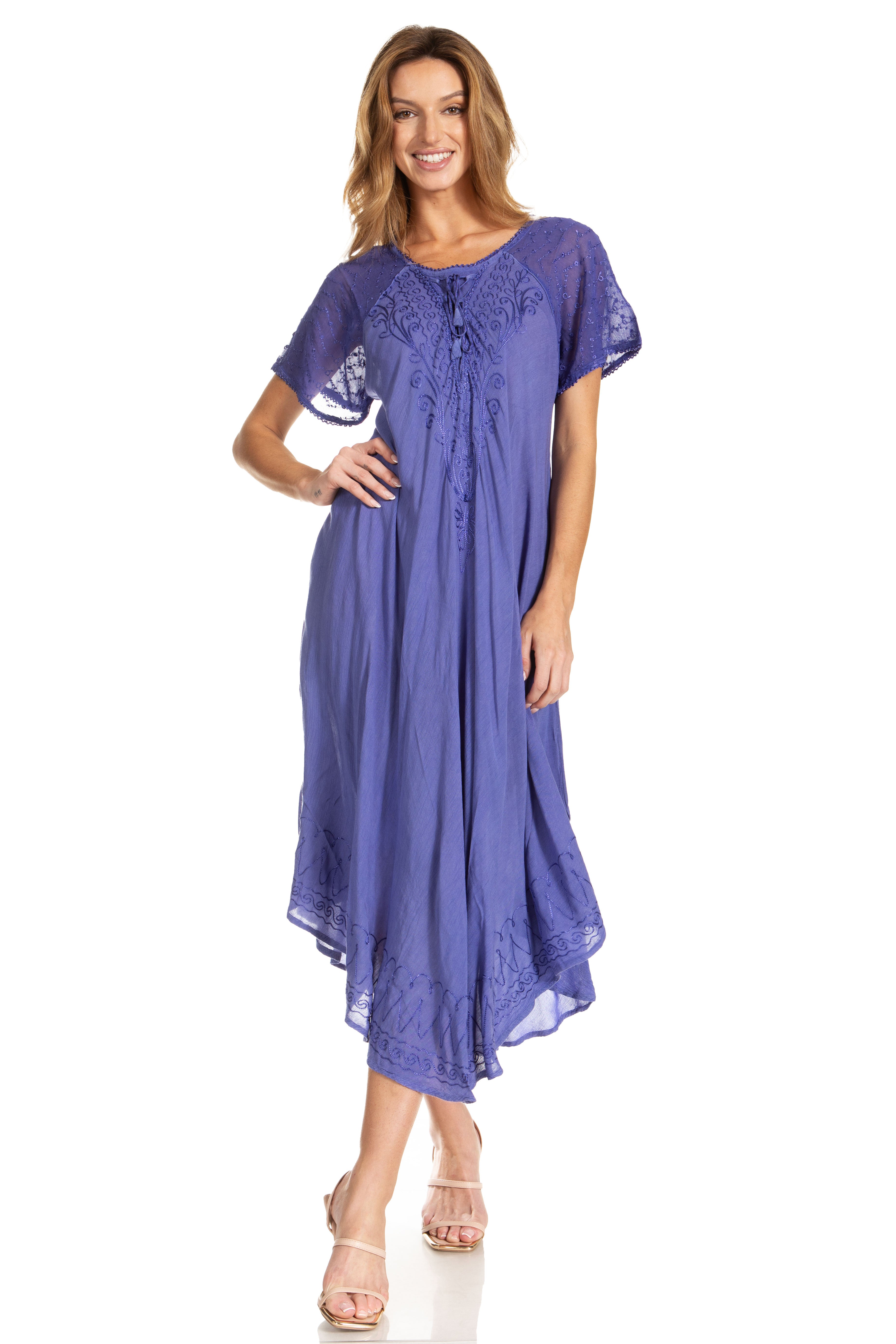 Egan Embroidered Caftan Dress & Cover-Up