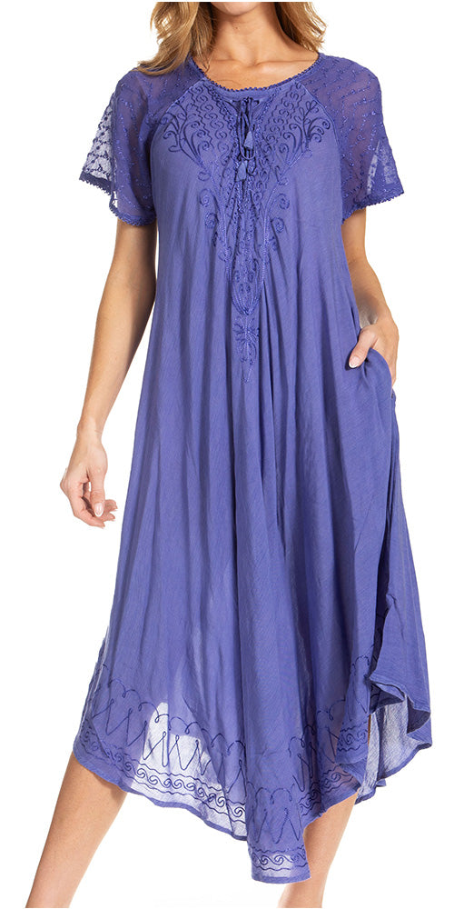 Egan Embroidered Caftan Dress & Cover-Up