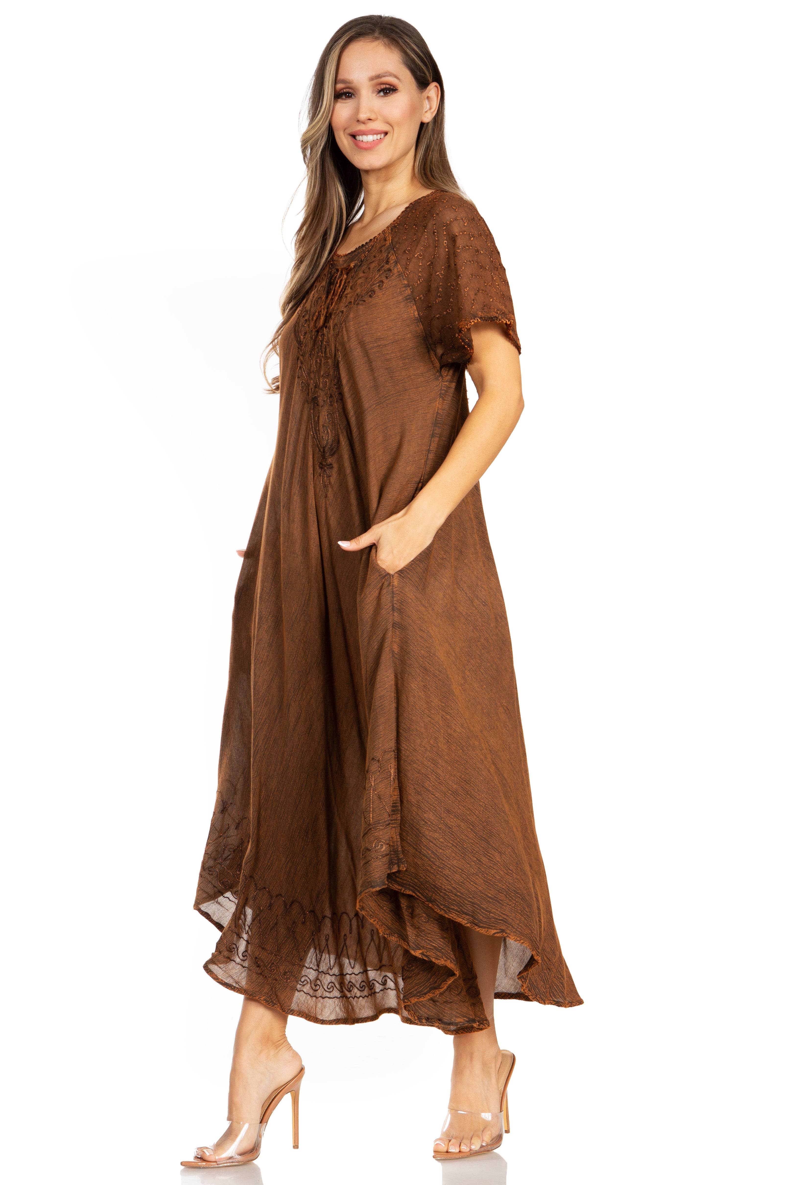 Egan Embroidered Caftan Dress & Cover-Up