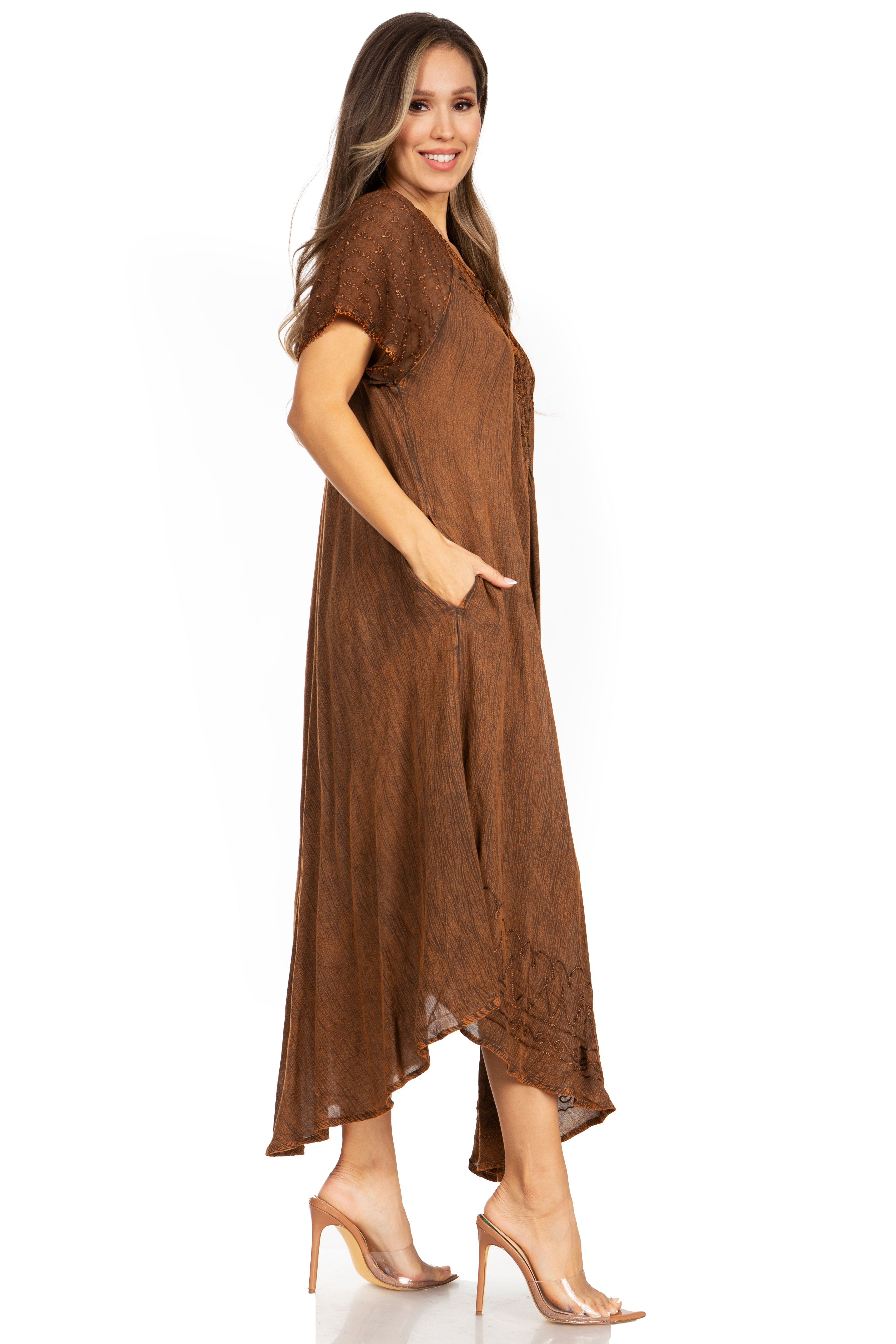 Egan Embroidered Caftan Dress & Cover-Up
