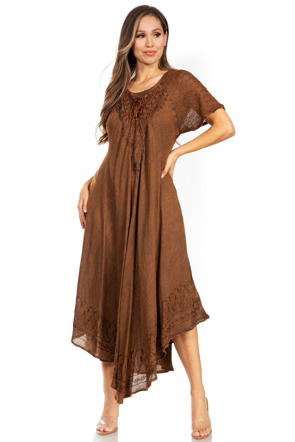 Egan Embroidered Caftan Dress & Cover-Up