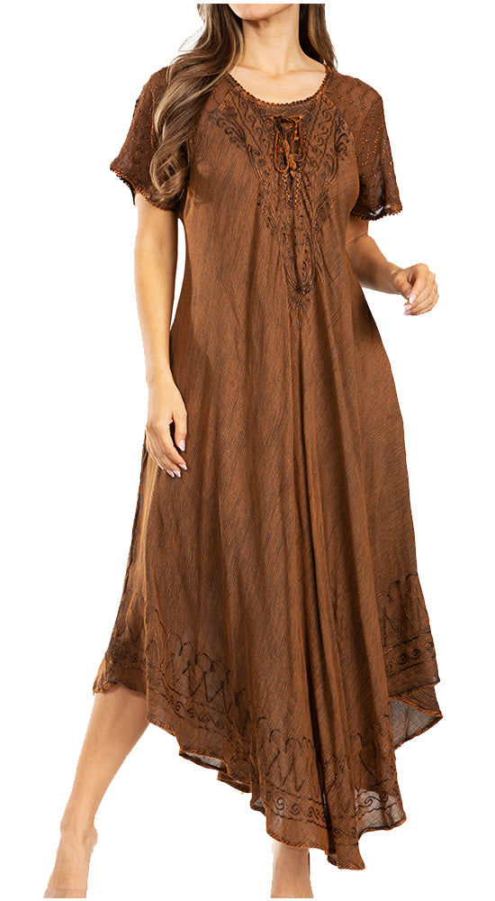 Egan Embroidered Caftan Dress & Cover-Up