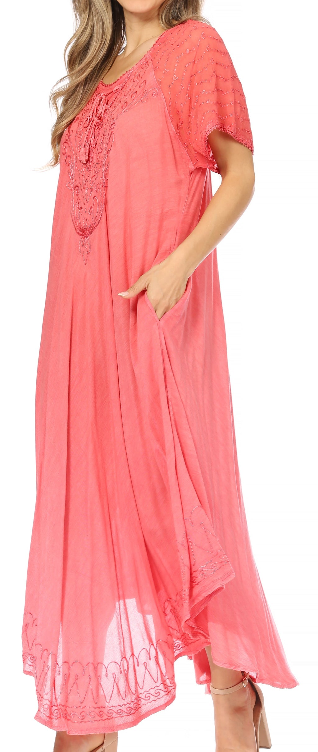 Egan Embroidered Caftan Dress & Cover-Up