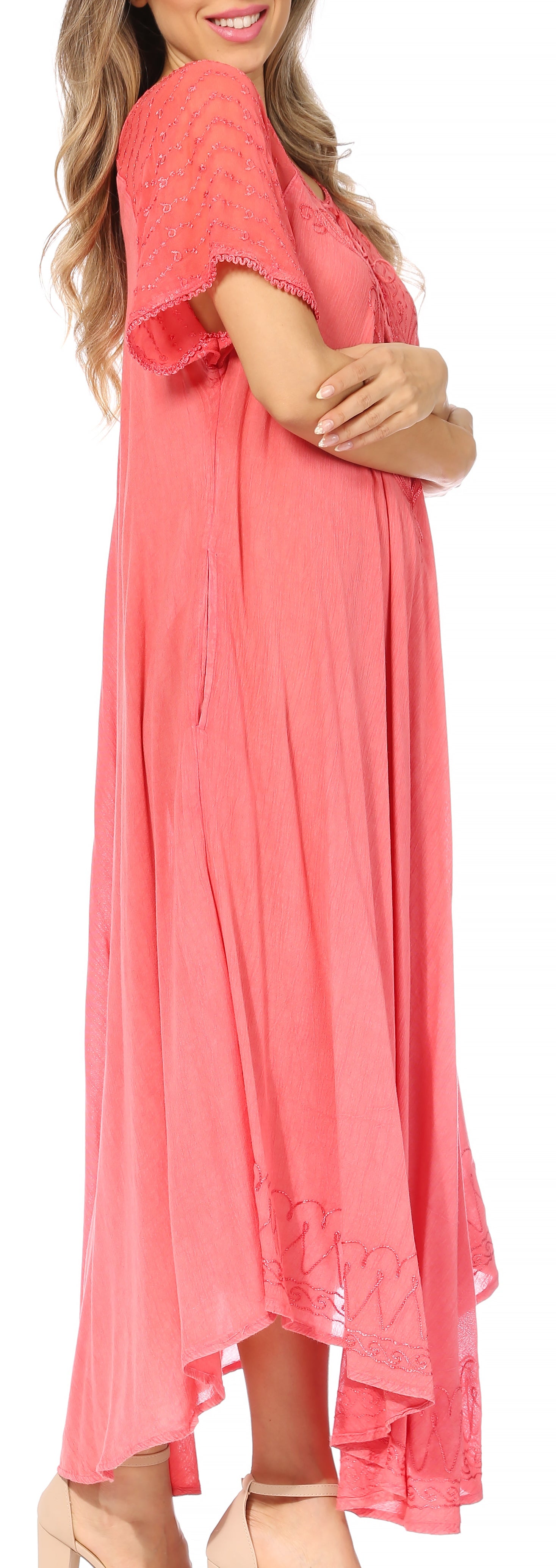 Egan Embroidered Caftan Dress & Cover-Up