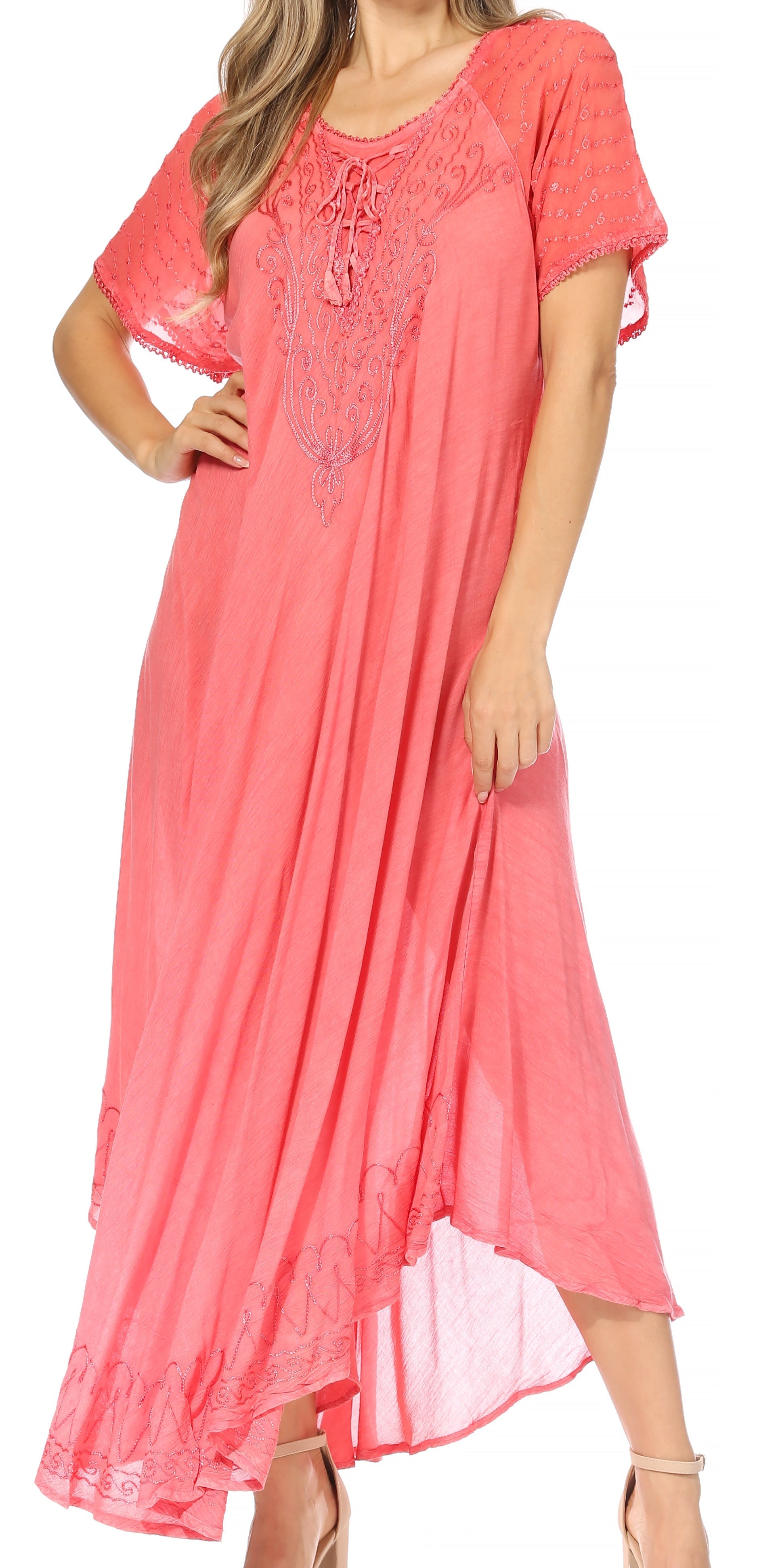 Egan Embroidered Caftan Dress & Cover-Up
