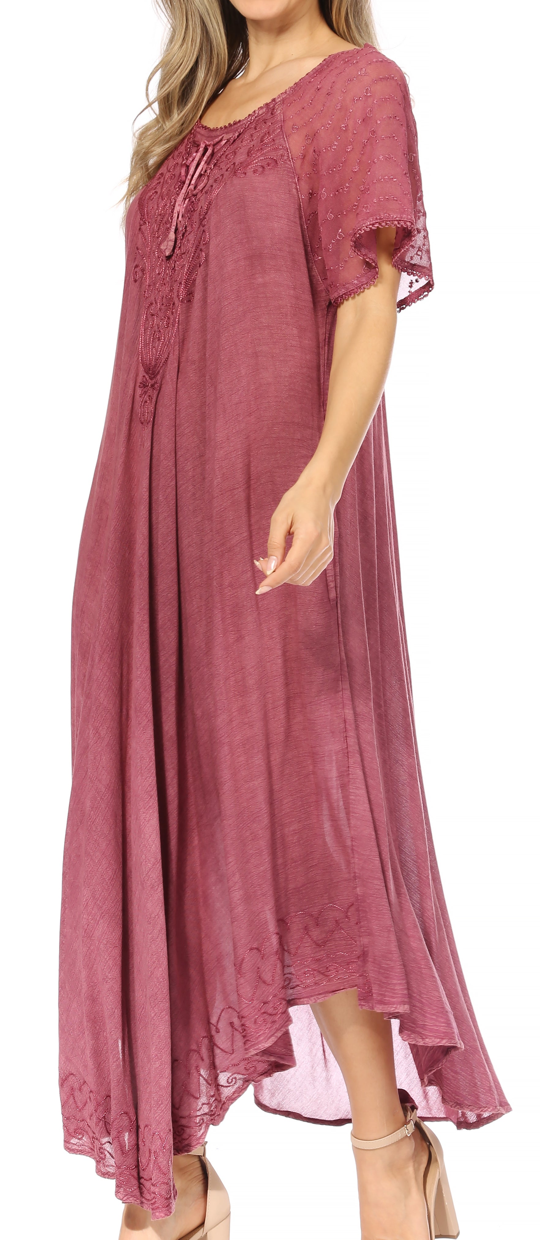 Egan Embroidered Caftan Dress & Cover-Up