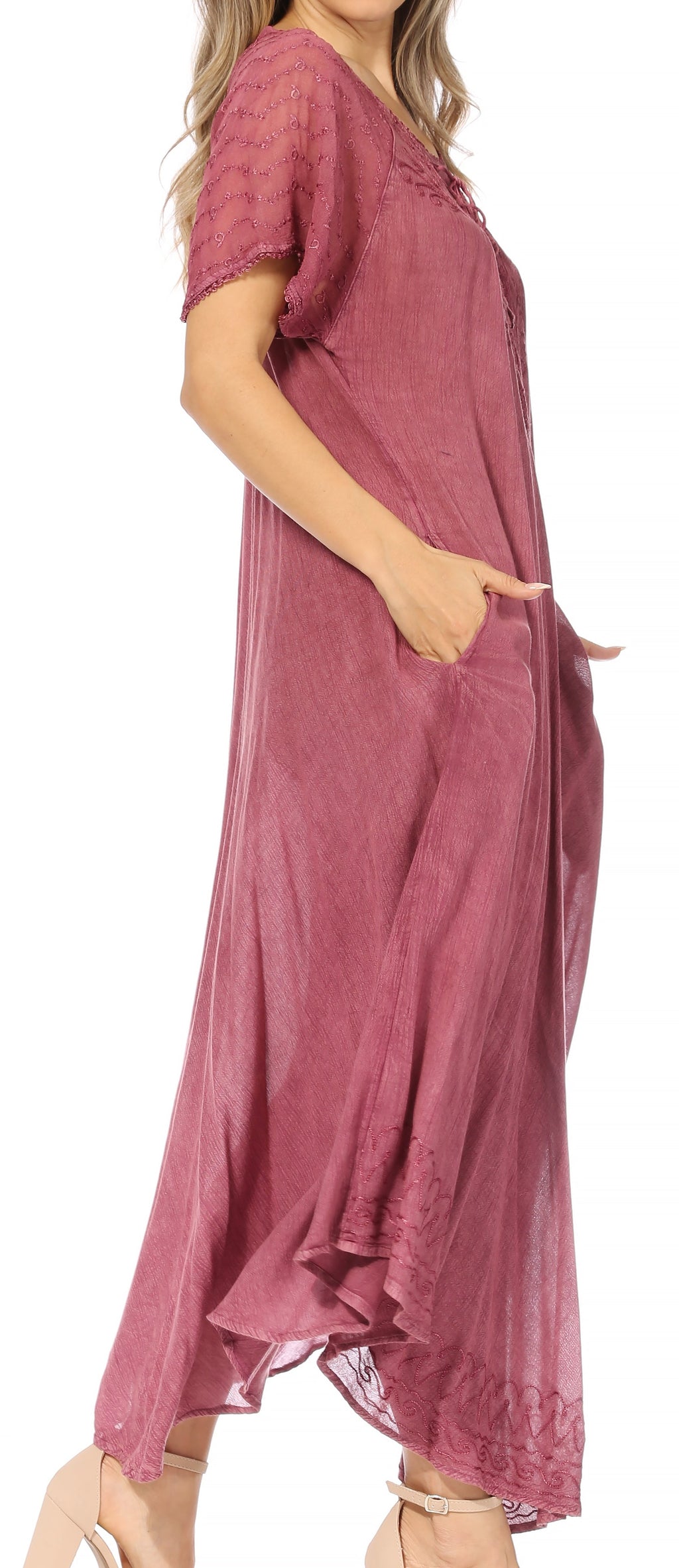 Egan Embroidered Caftan Dress & Cover-Up