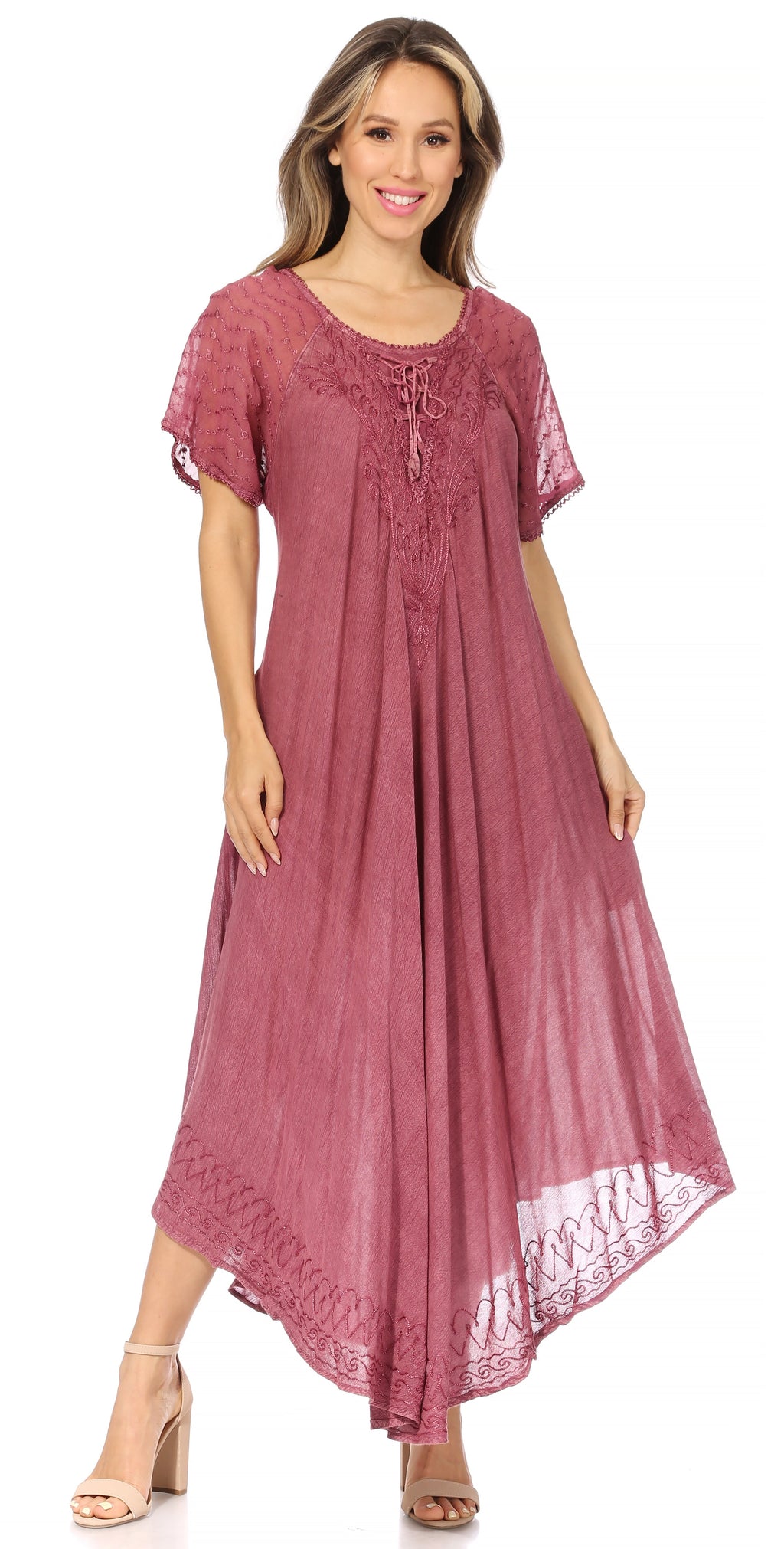 Egan Embroidered Caftan Dress & Cover-Up