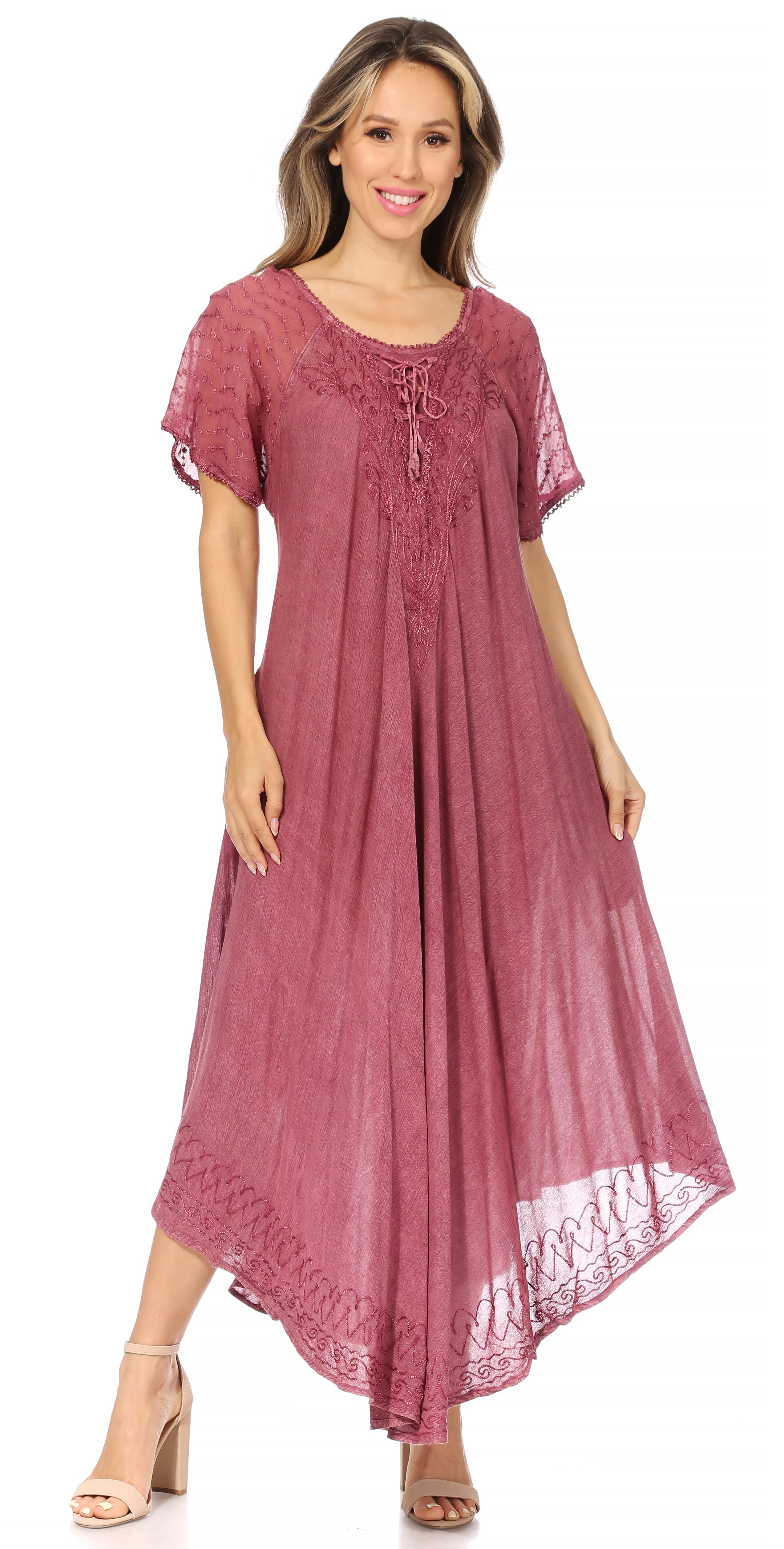 Egan Embroidered Caftan Dress & Cover-Up