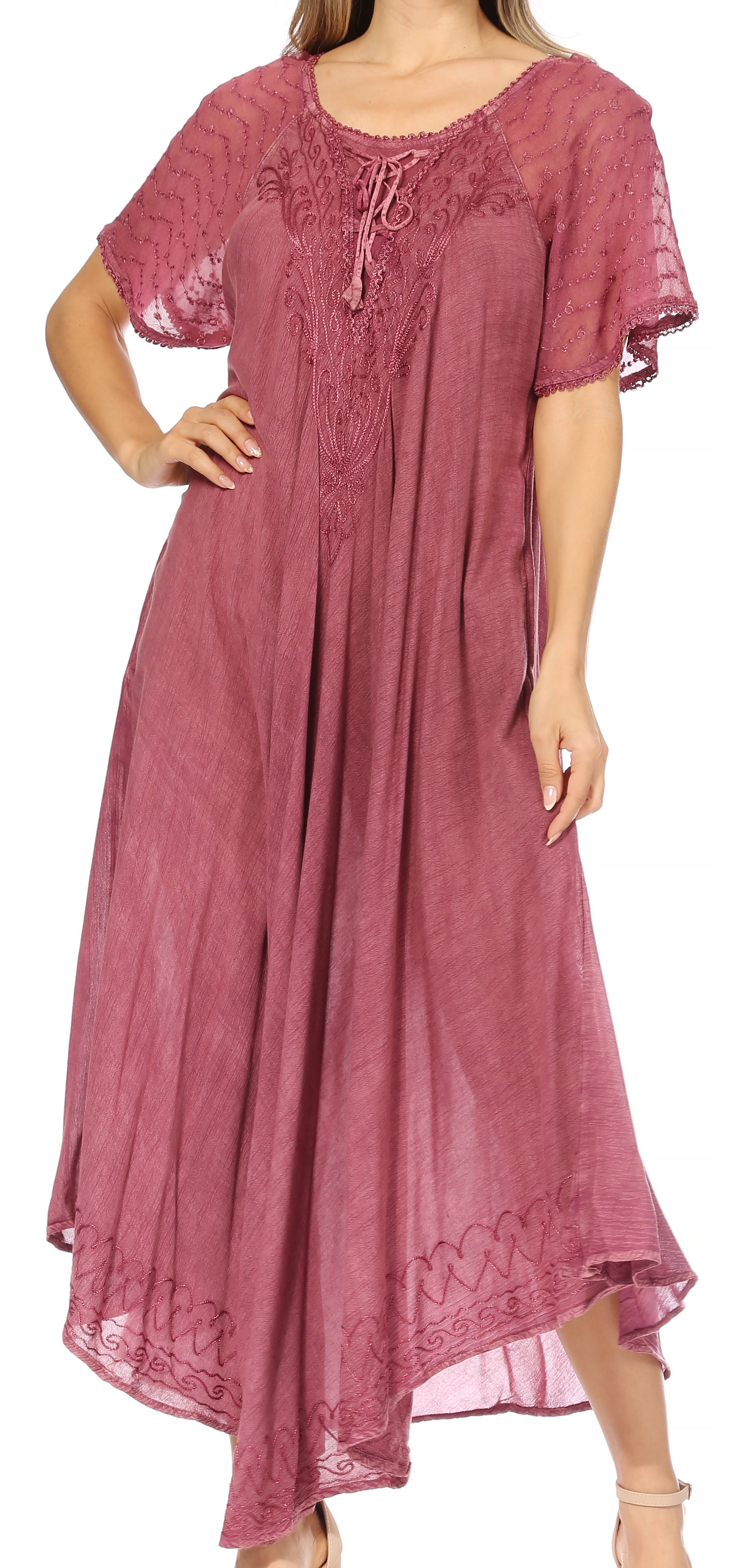 Egan Embroidered Caftan Dress & Cover-Up