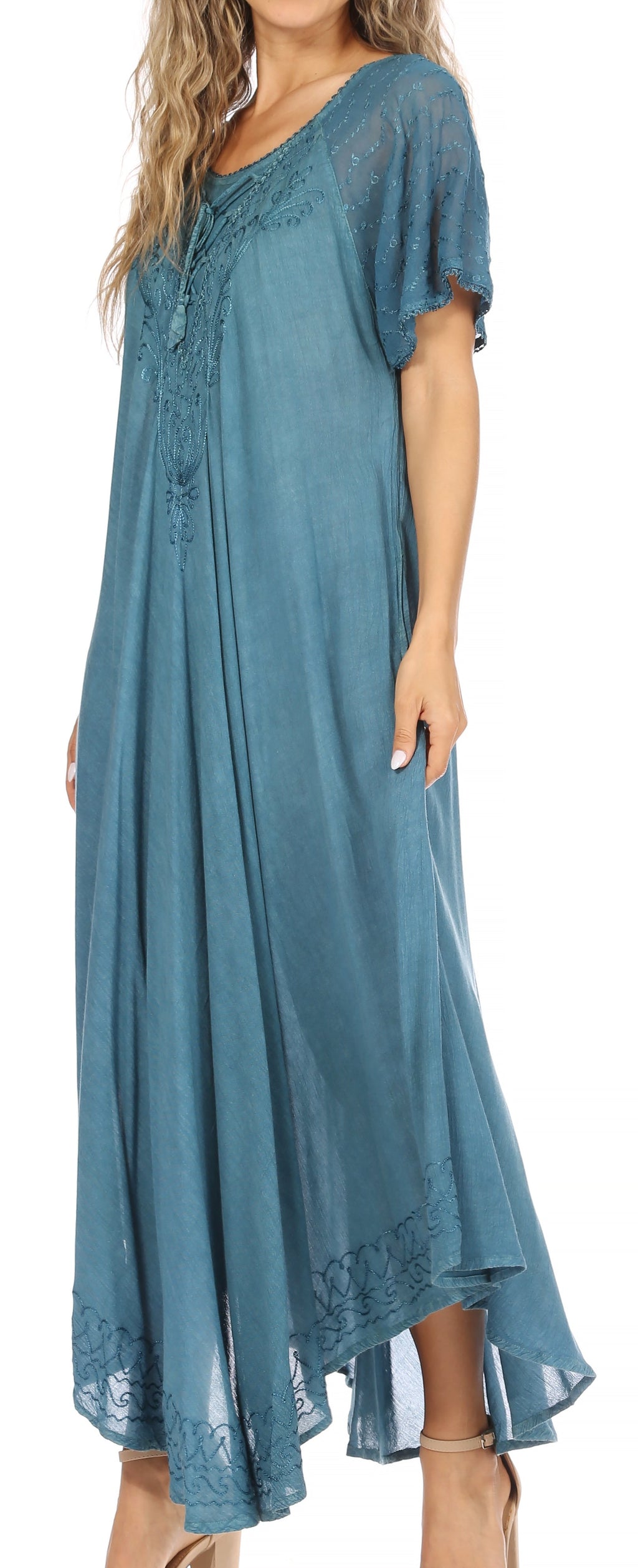 Egan Embroidered Caftan Dress & Cover-Up