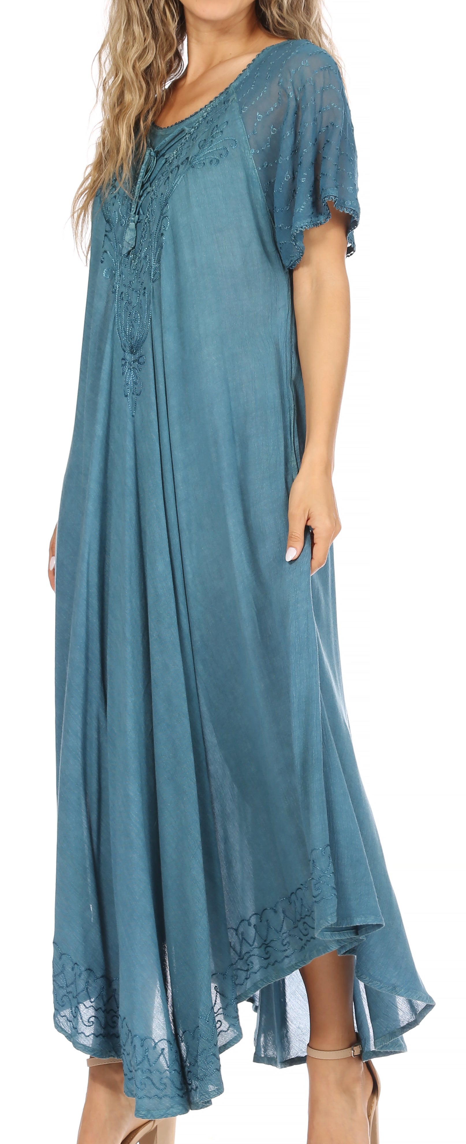 Egan Embroidered Caftan Dress & Cover-Up