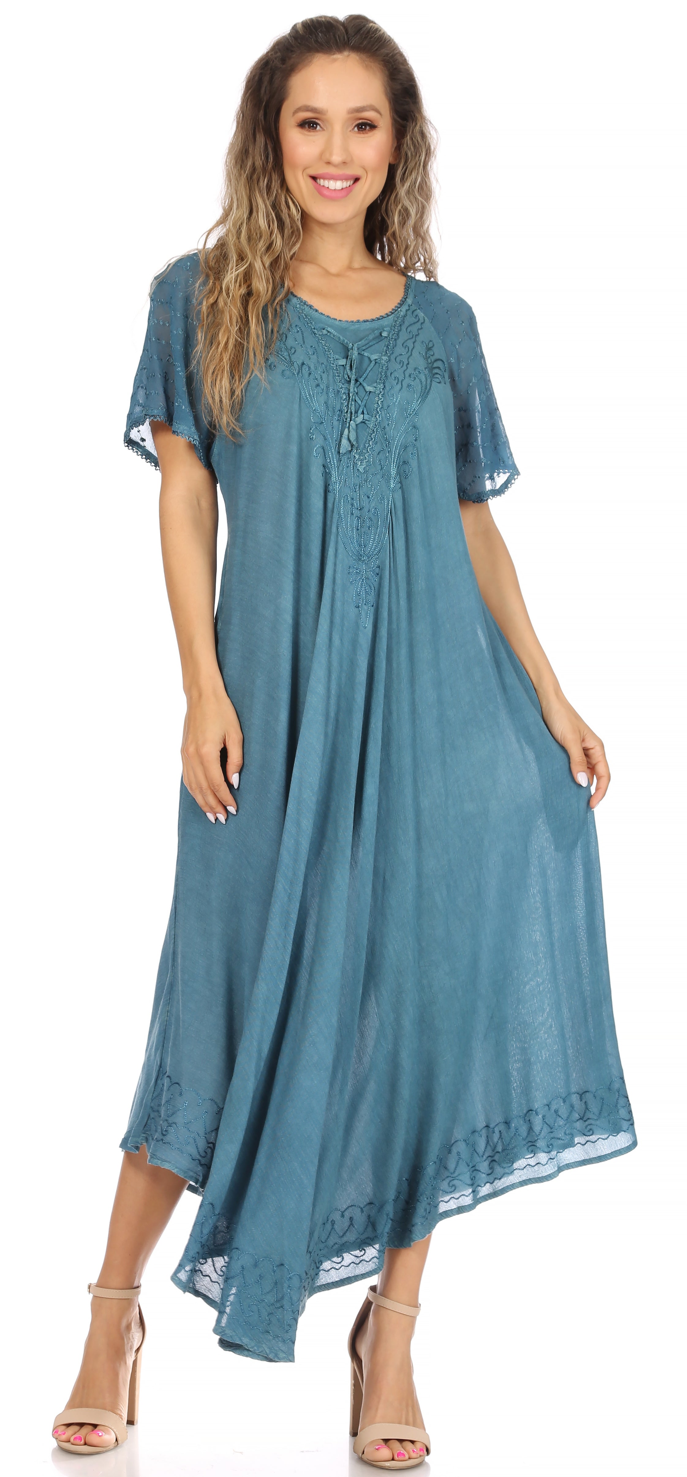 Egan Embroidered Caftan Dress & Cover-Up