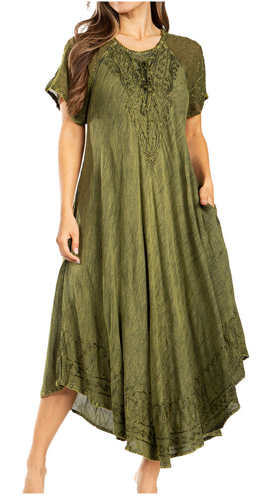 Egan Embroidered Caftan Dress & Cover-Up