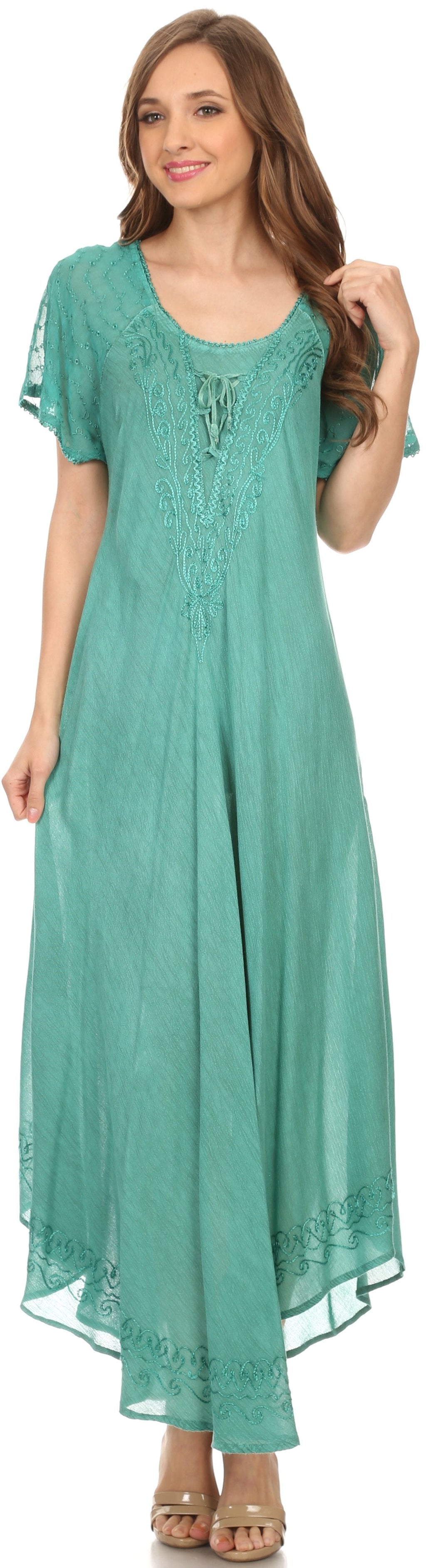 Egan Embroidered Caftan Dress & Cover-Up