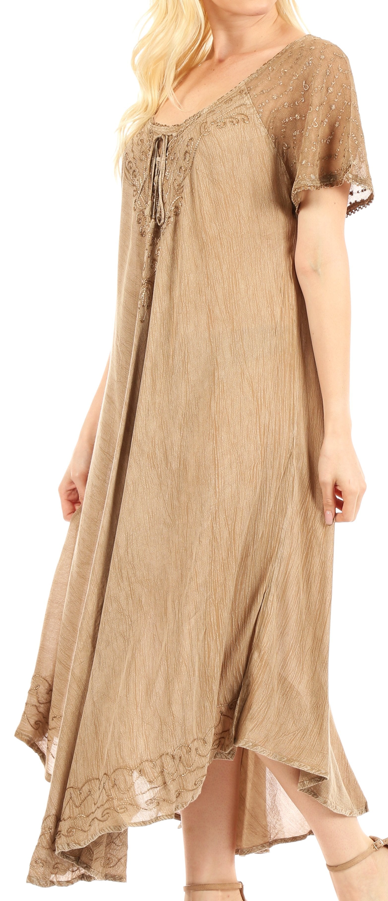 Egan Embroidered Caftan Dress & Cover-Up