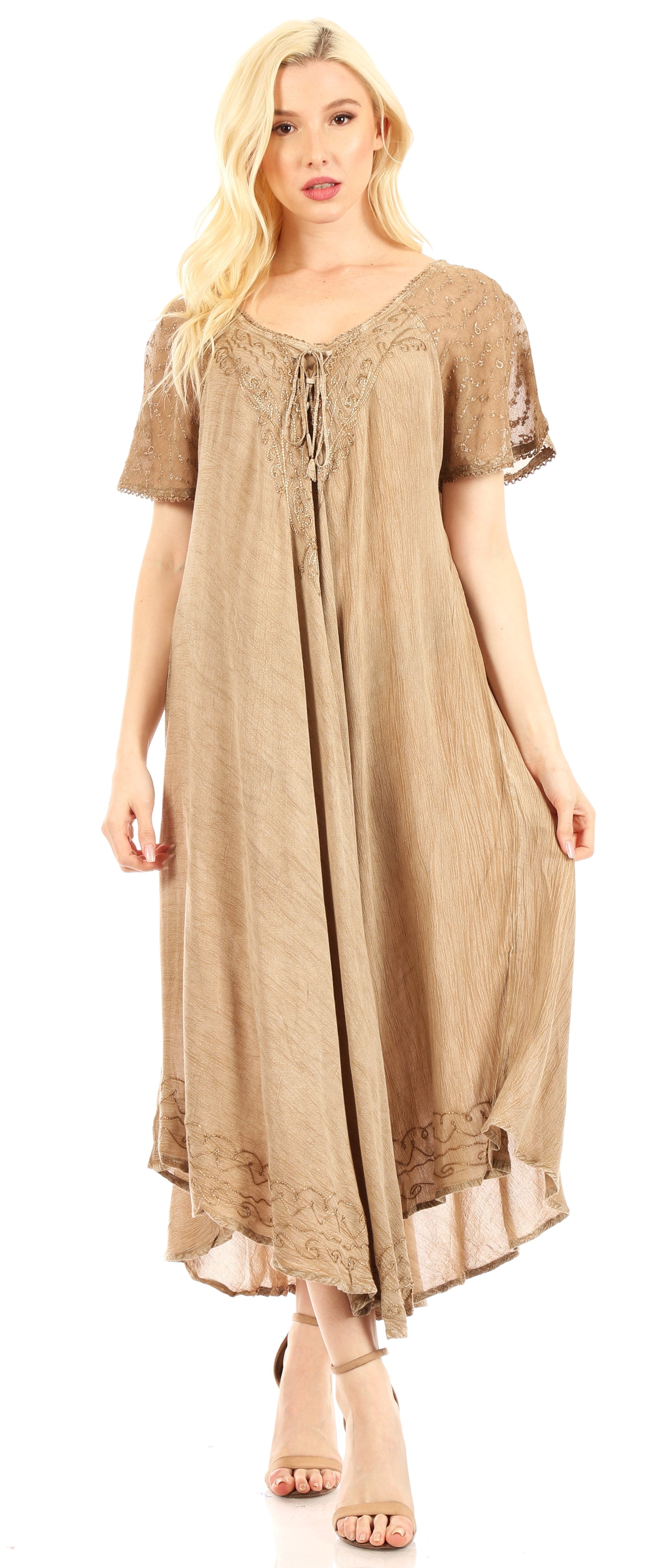 Egan Embroidered Caftan Dress & Cover-Up