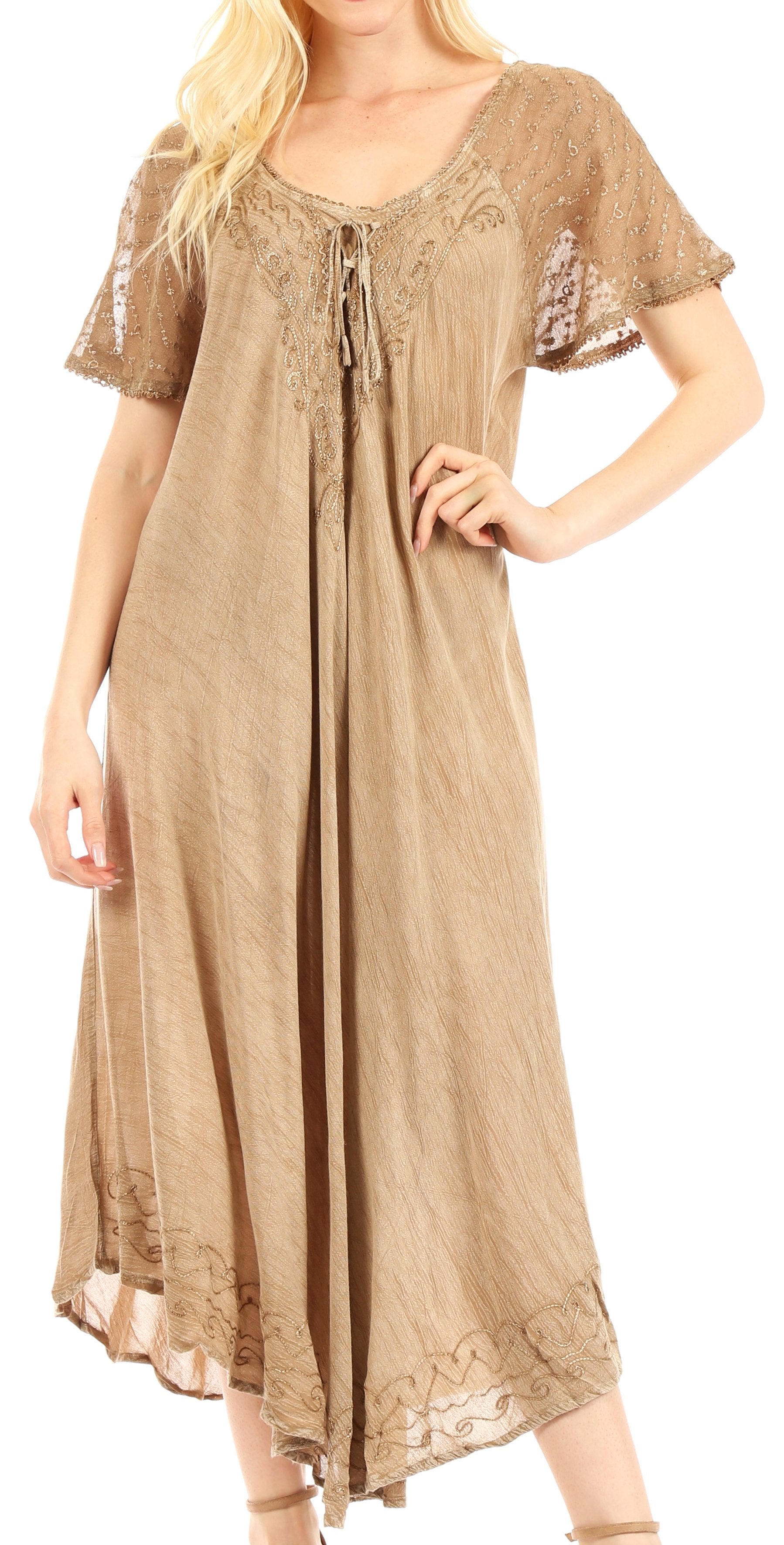 Egan Embroidered Caftan Dress & Cover-Up