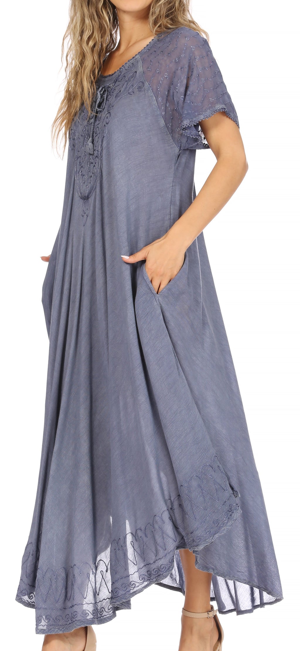 Egan Embroidered Caftan Dress & Cover-Up