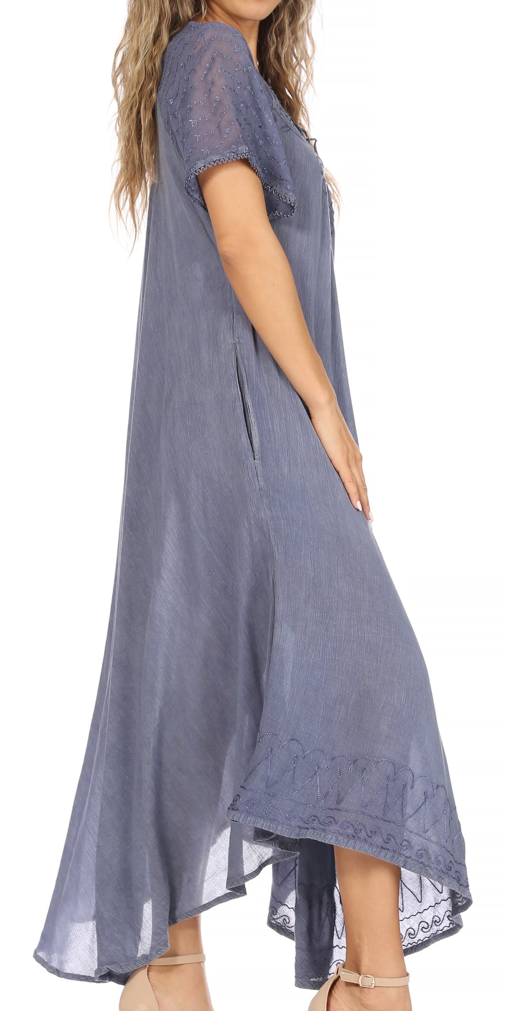 Egan Embroidered Caftan Dress & Cover-Up