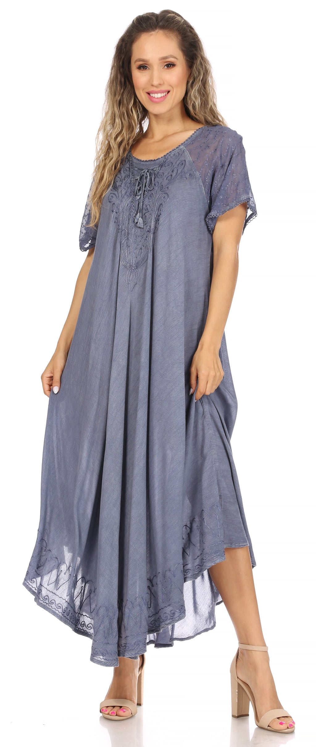 Egan Embroidered Caftan Dress & Cover-Up