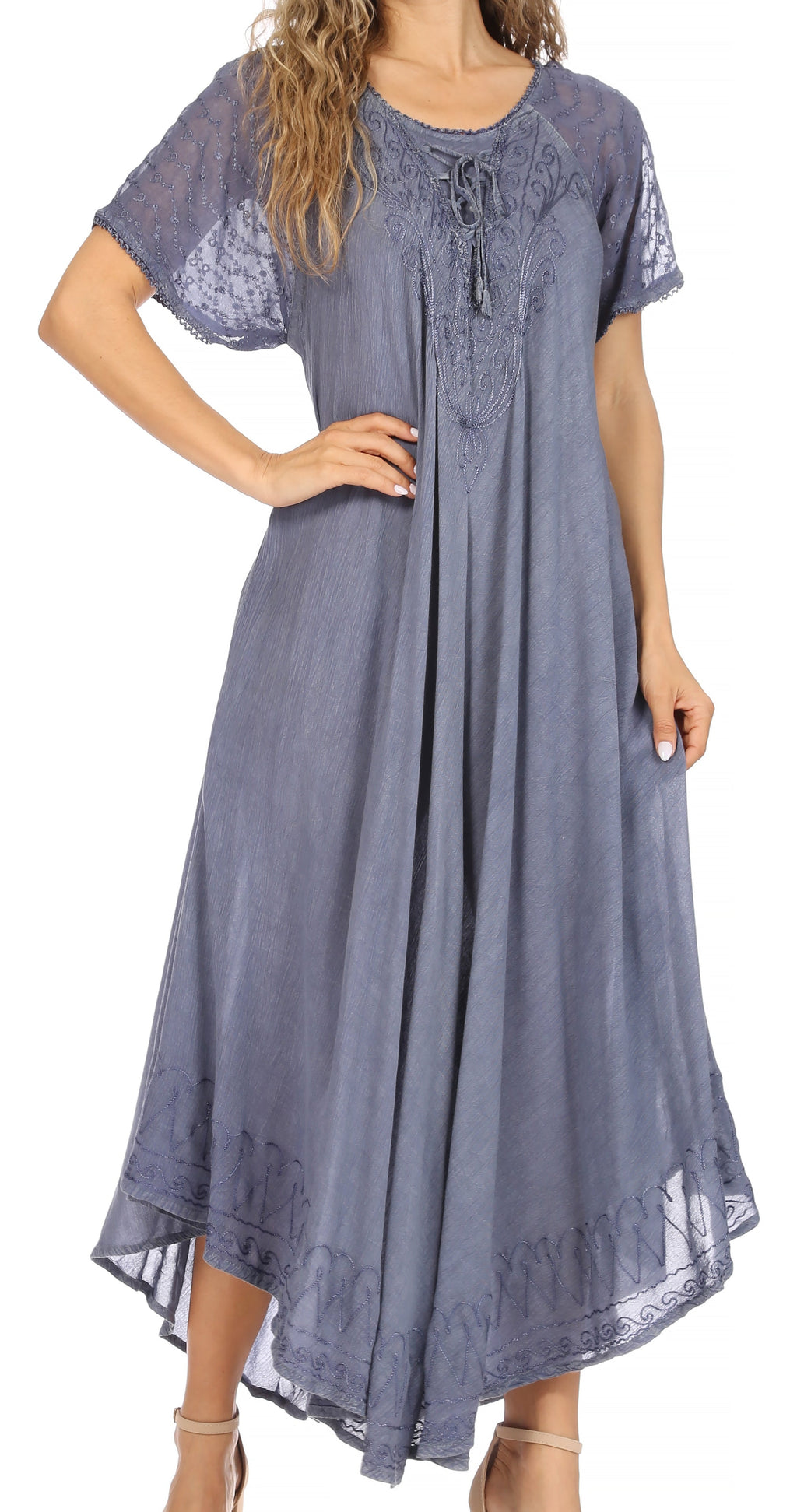 Egan Embroidered Caftan Dress & Cover-Up
