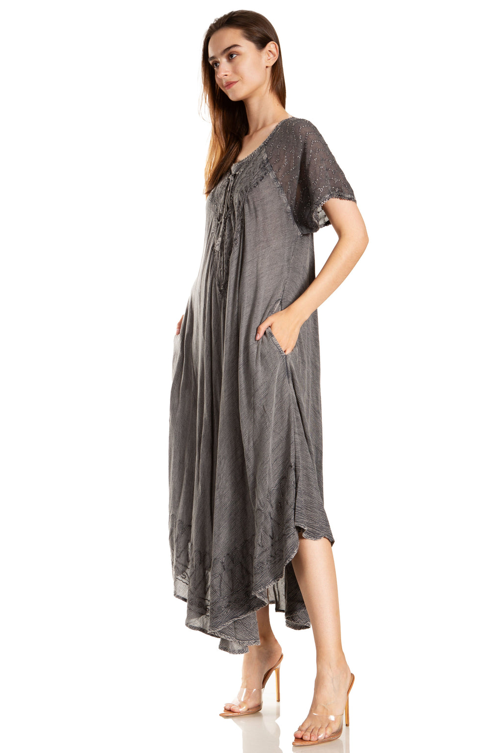 Egan Embroidered Caftan Dress & Cover-Up