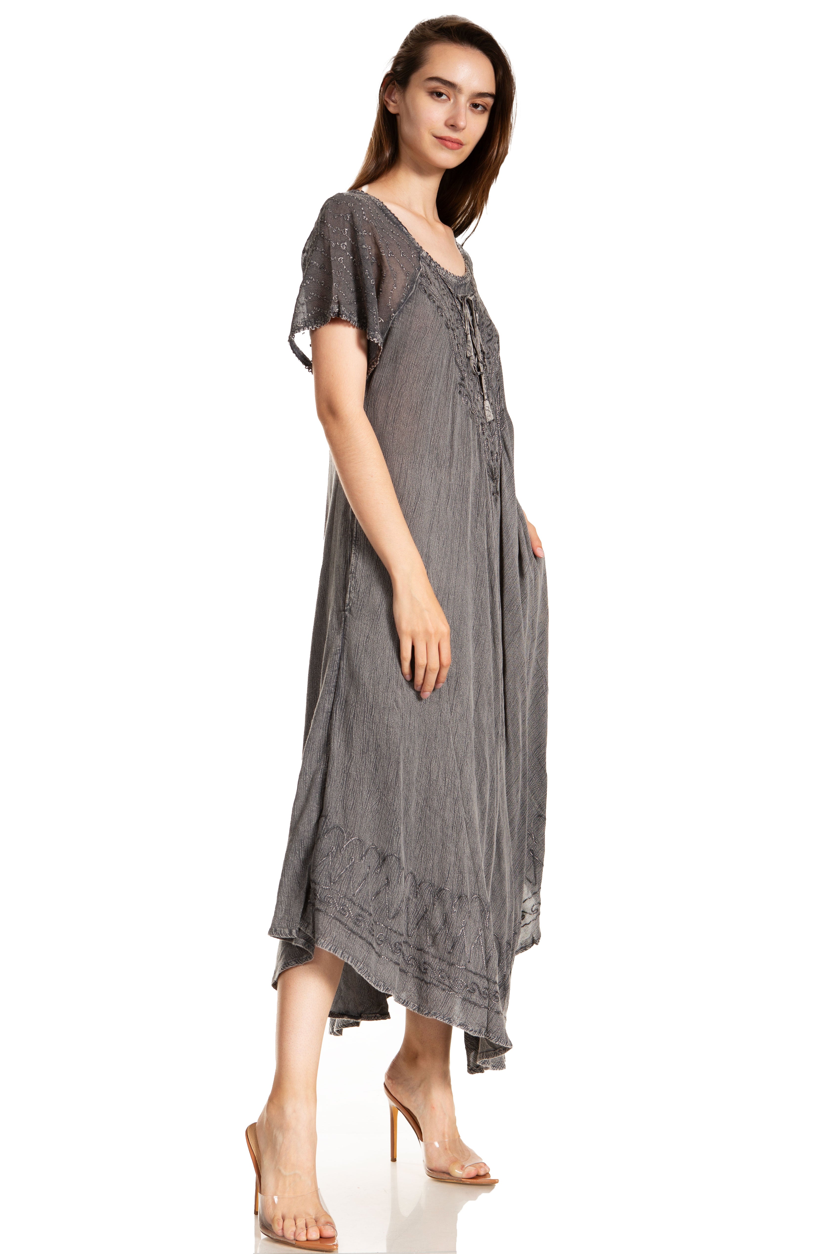 Egan Embroidered Caftan Dress & Cover-Up