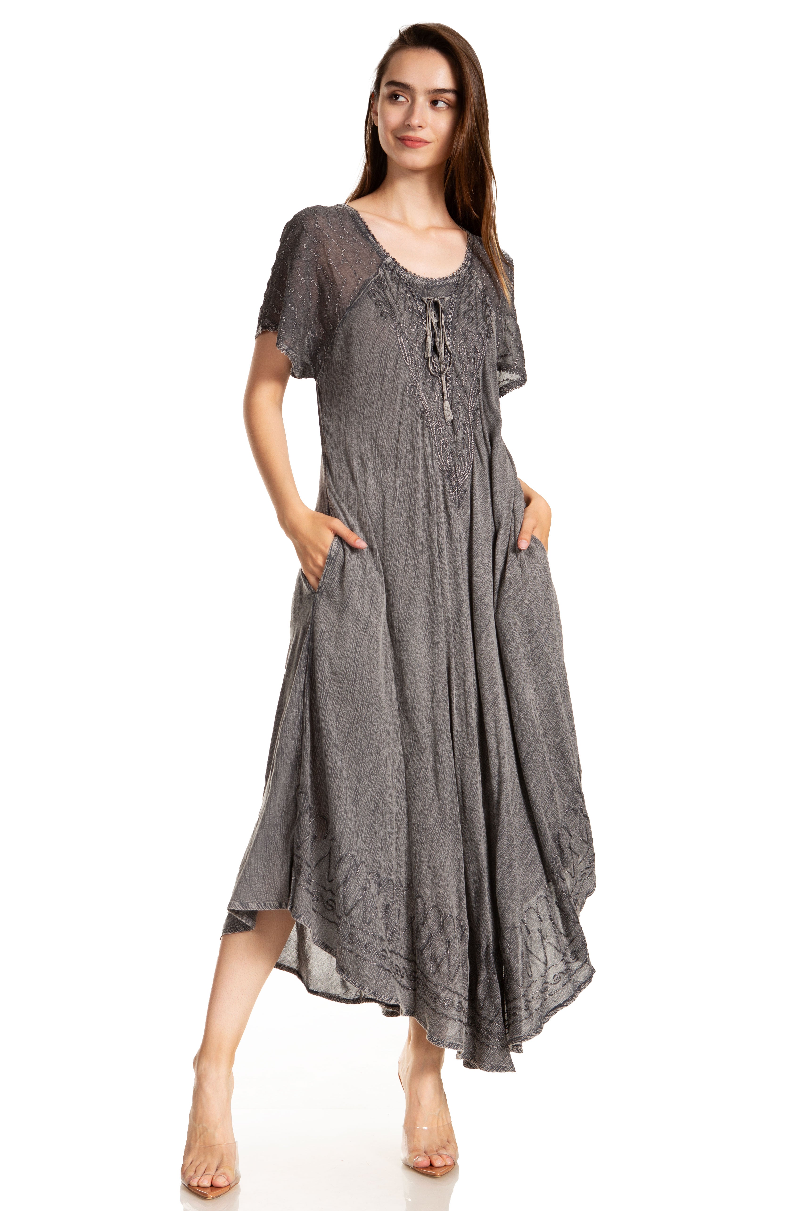 Egan Embroidered Caftan Dress & Cover-Up
