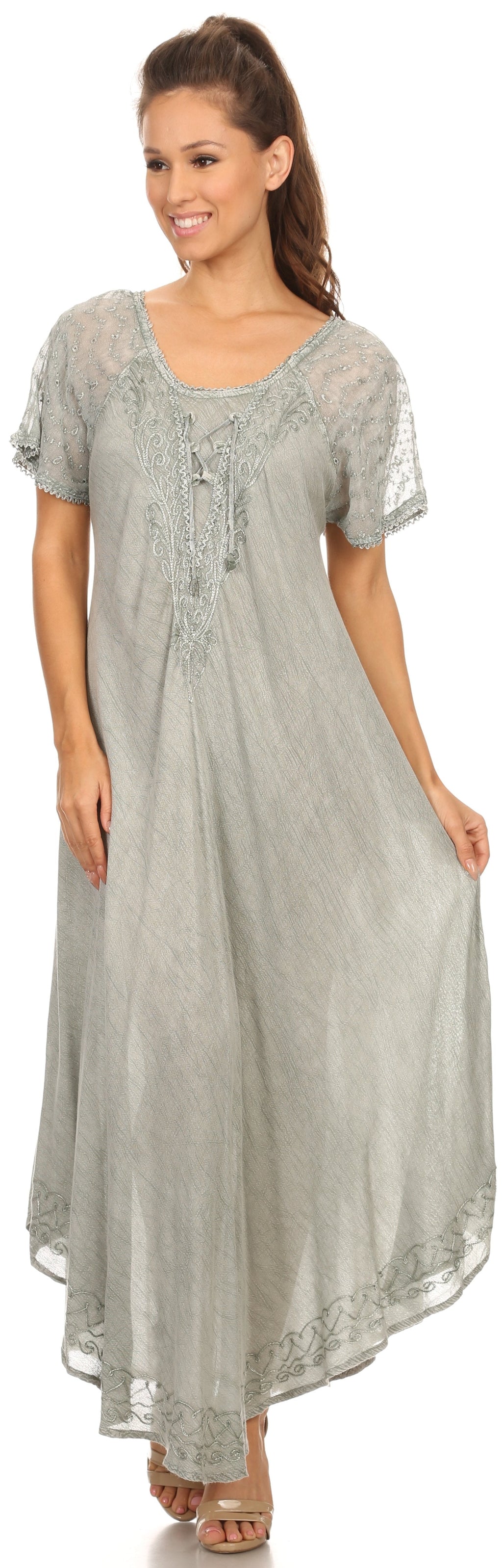 Egan Embroidered Caftan Dress & Cover-Up
