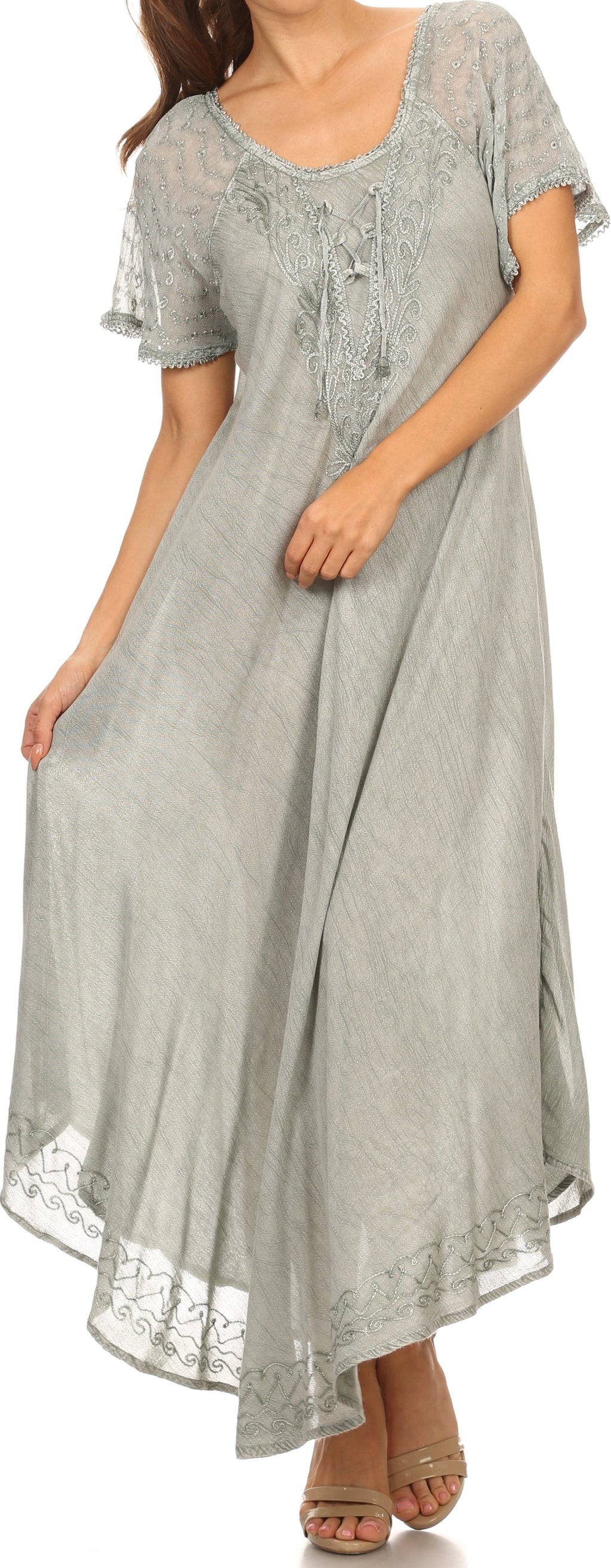 Egan Embroidered Caftan Dress & Cover-Up
