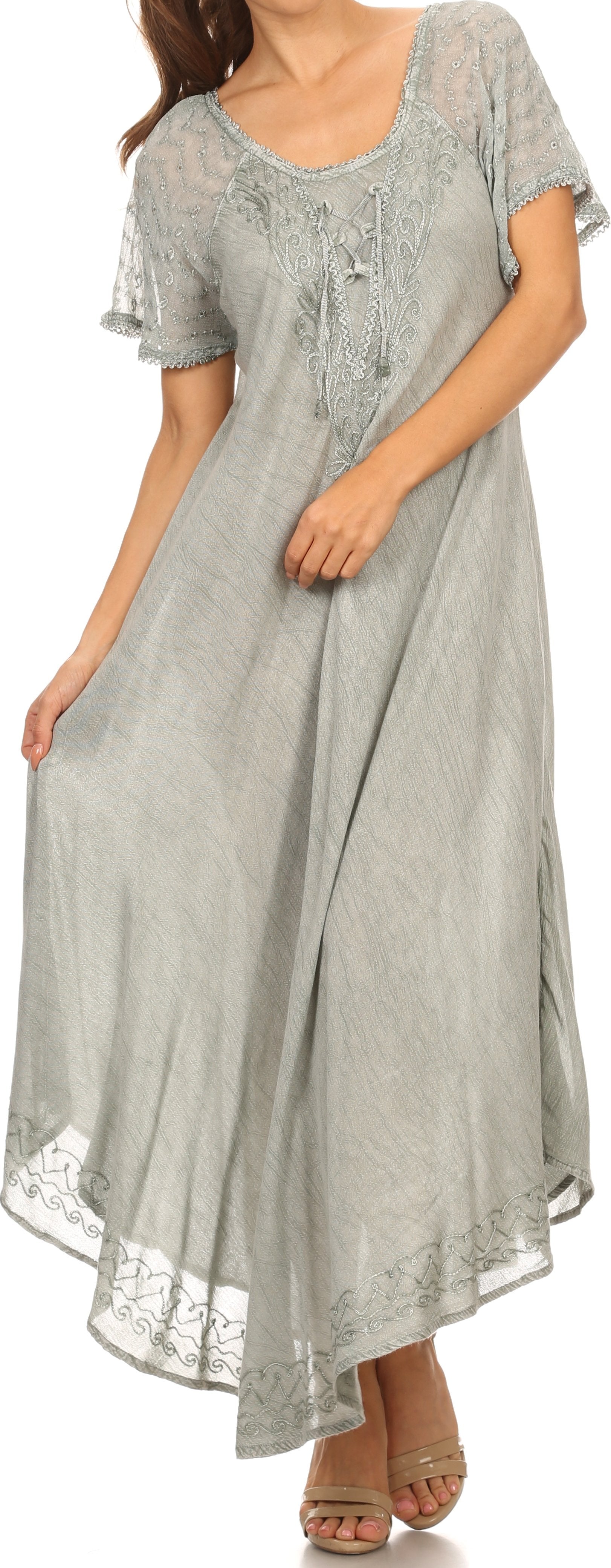 Egan Embroidered Caftan Dress & Cover-Up