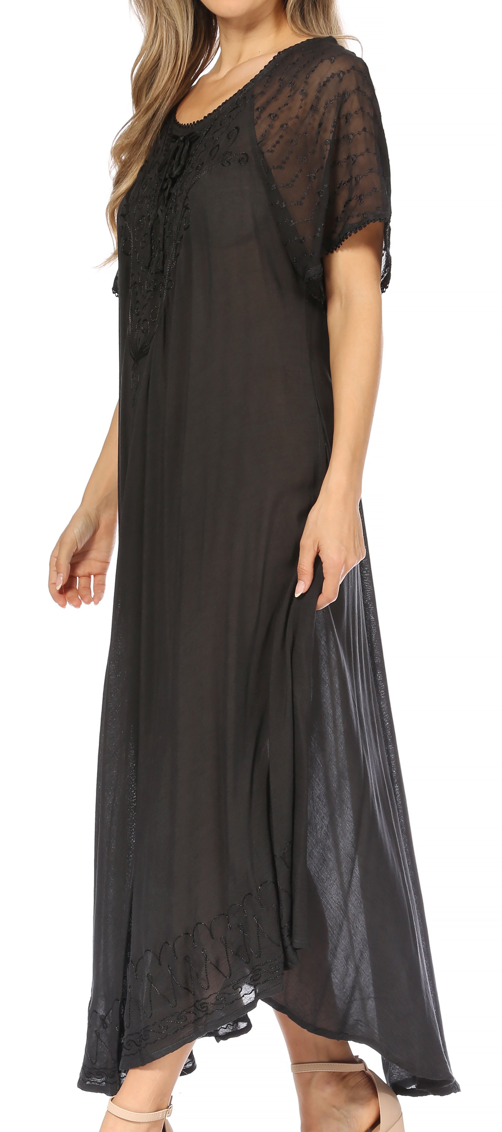 Egan Embroidered Caftan Dress & Cover-Up