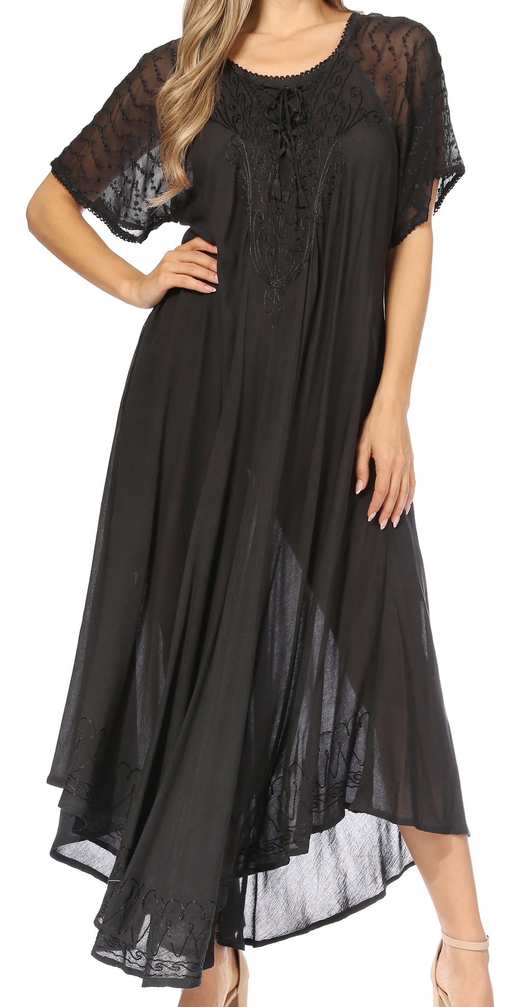 Egan Embroidered Caftan Dress & Cover-Up