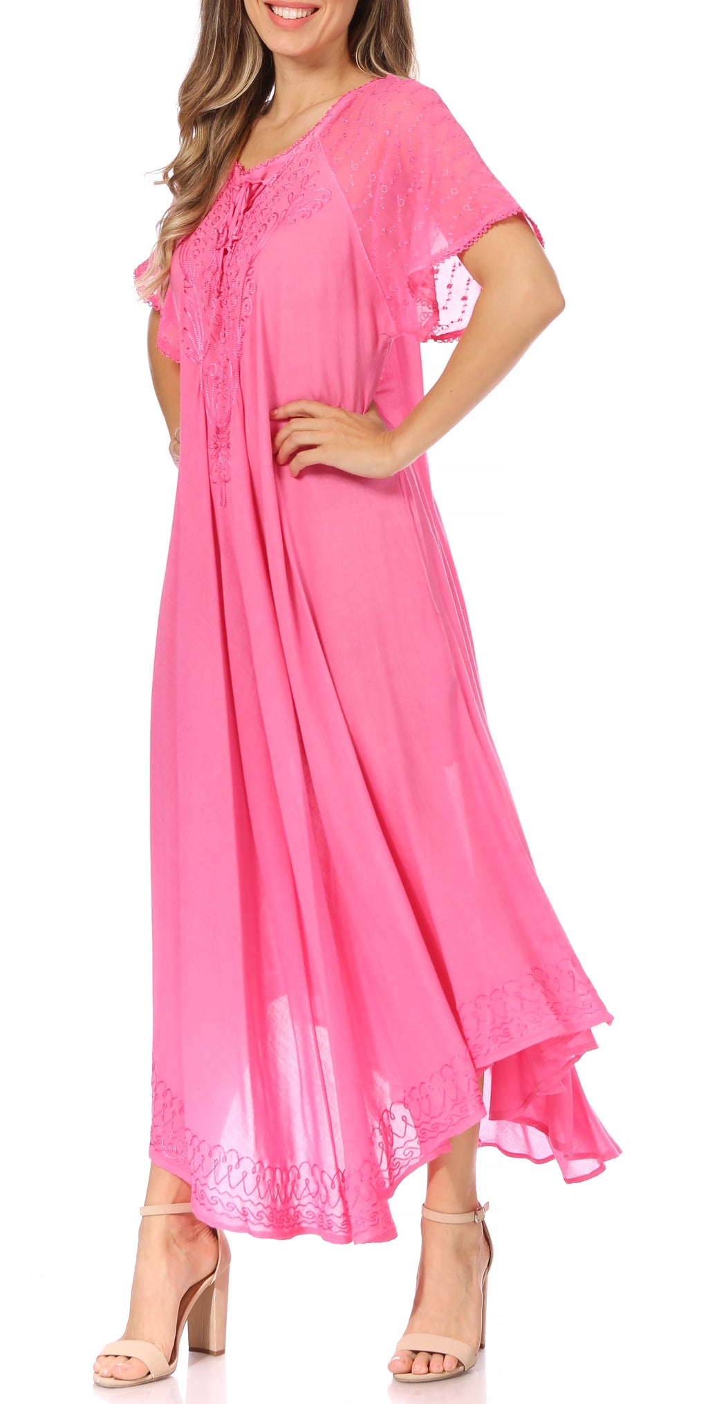 Egan Embroidered Caftan Dress & Cover-Up