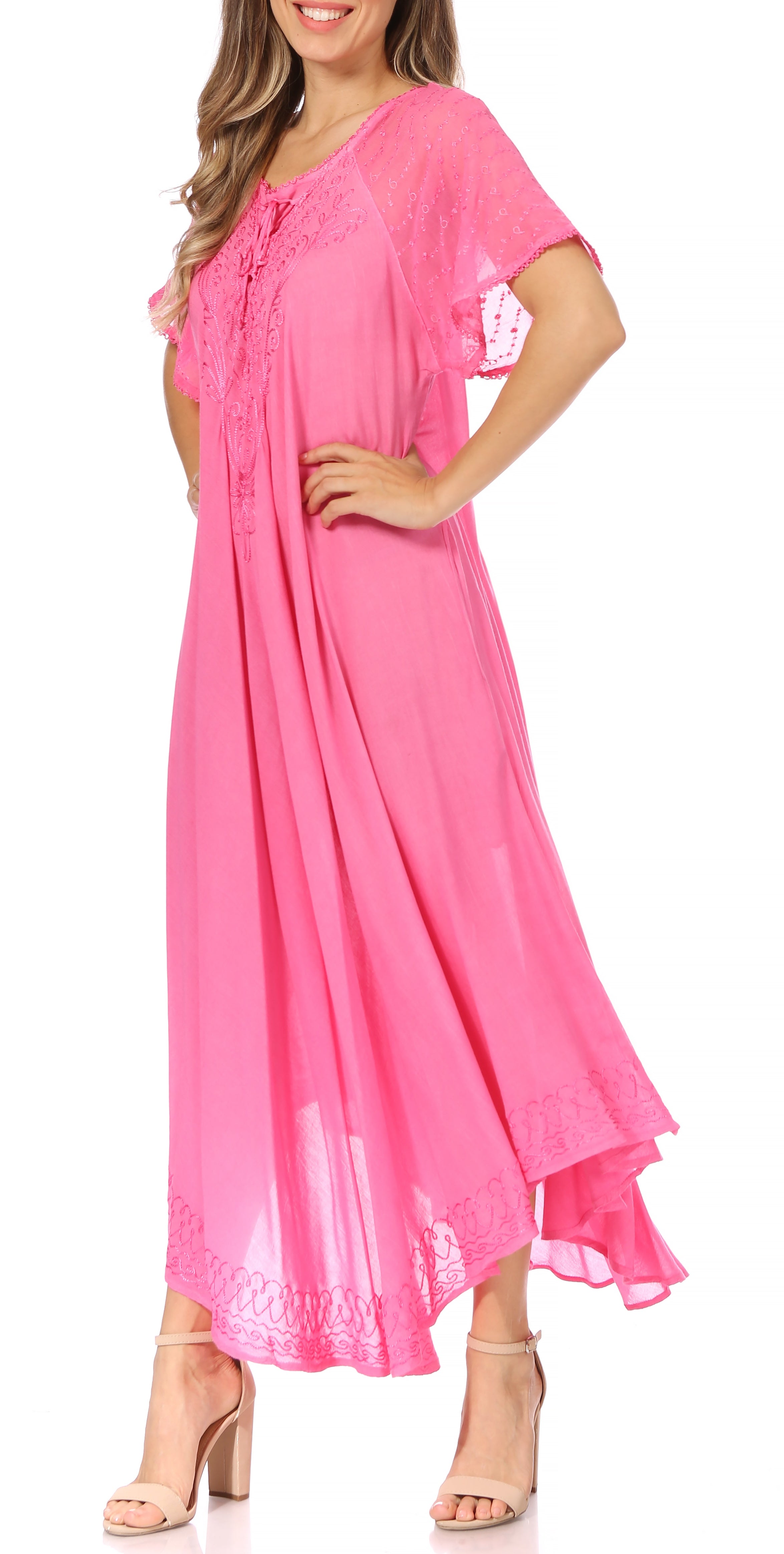 Egan Embroidered Caftan Dress & Cover-Up