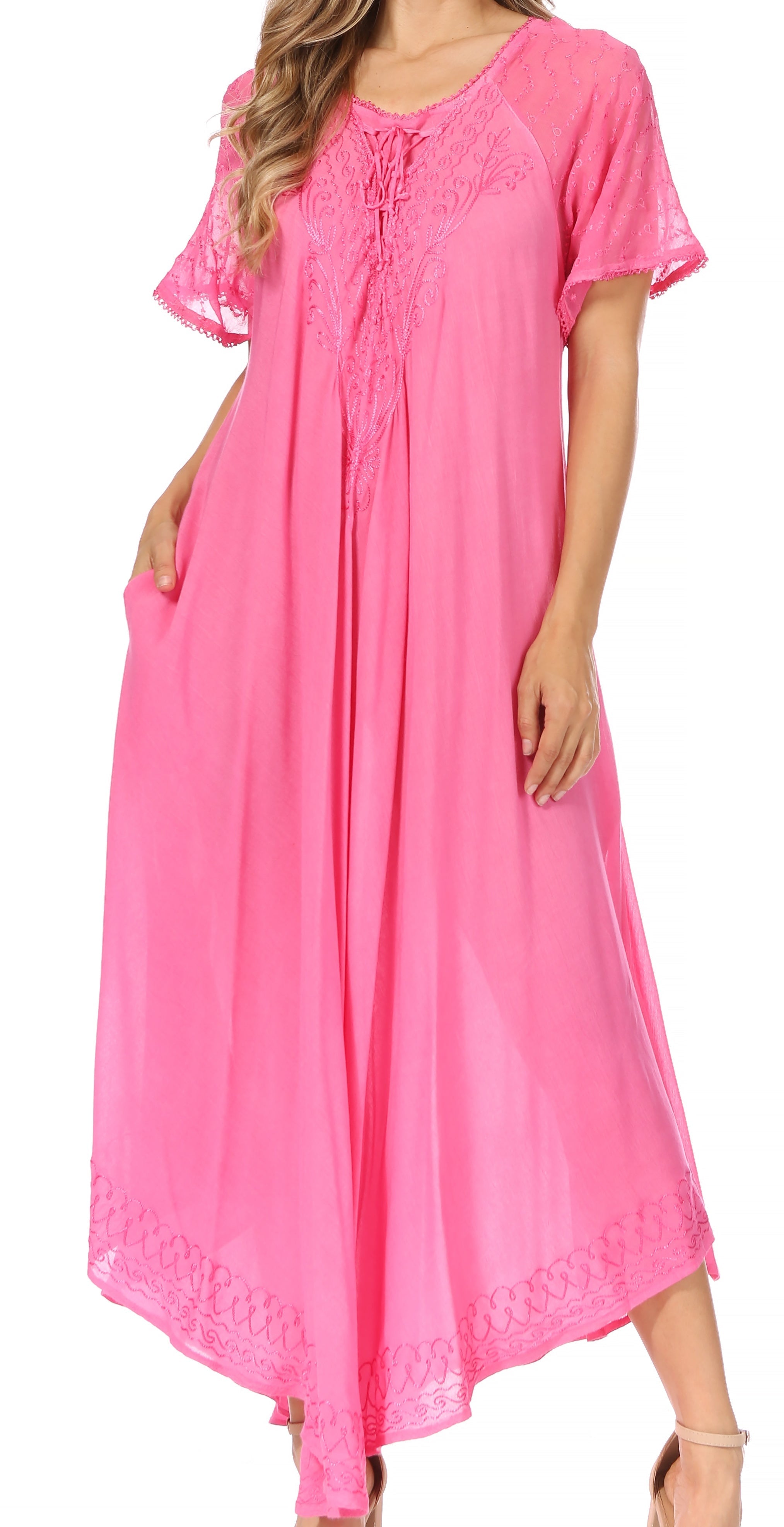 Egan Embroidered Caftan Dress & Cover-Up