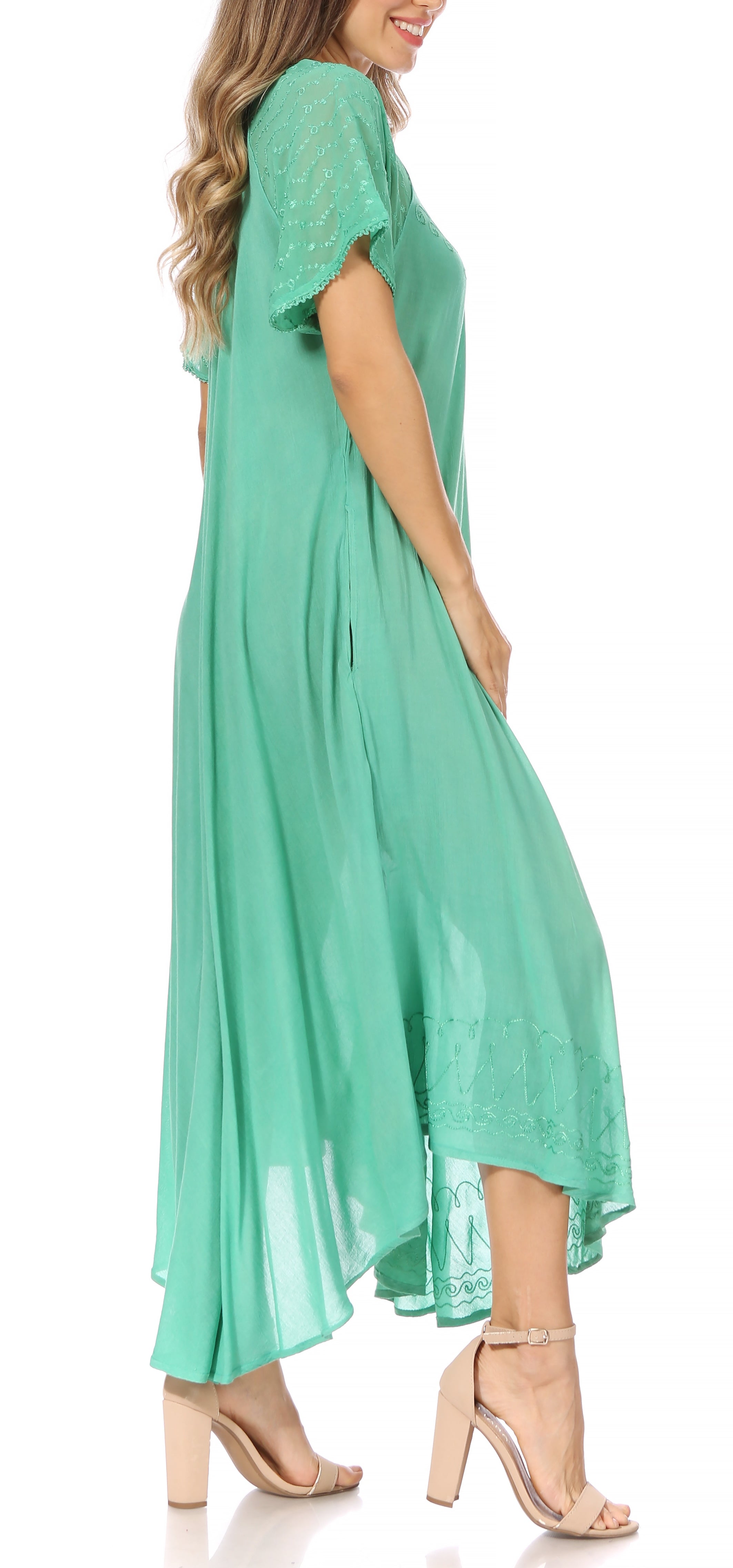 Egan Embroidered Caftan Dress & Cover-Up